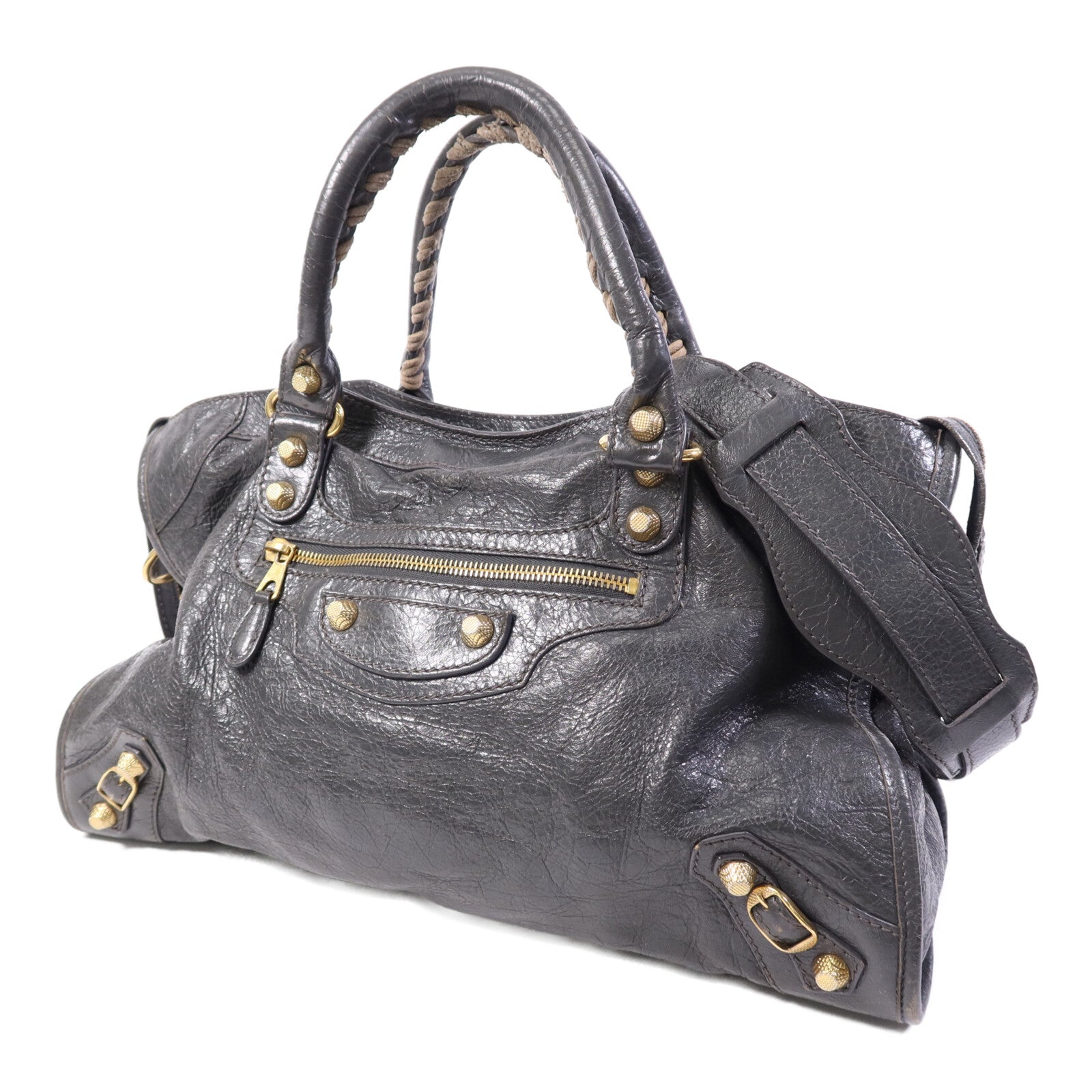 BALENCIAGA 牛皮皮革Giant City金扣手挽肩背兩用袋