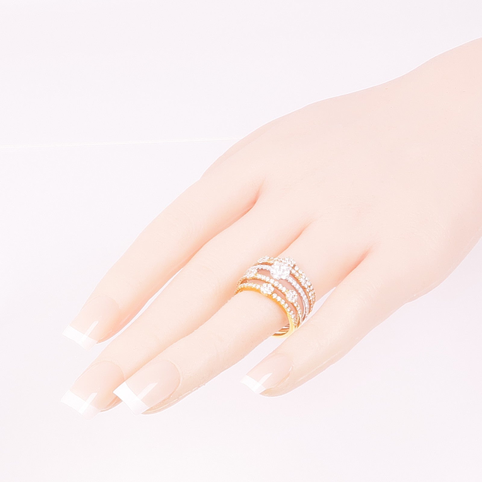 JEWELRY 18K玫瑰金/白金Diamond Ring鑽石戒指US#6