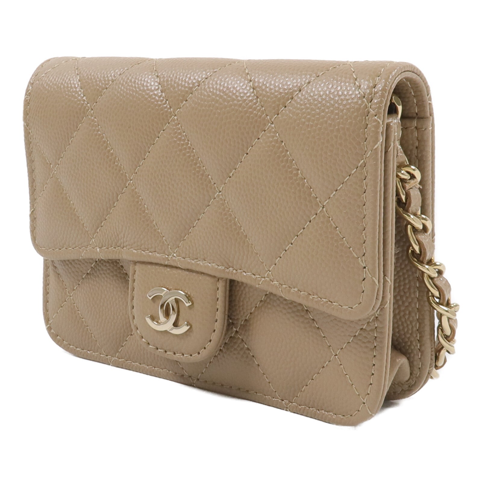 CHANEL 牛皮皮革Classic Mini Wallet On Chain鏈帶肩背袋