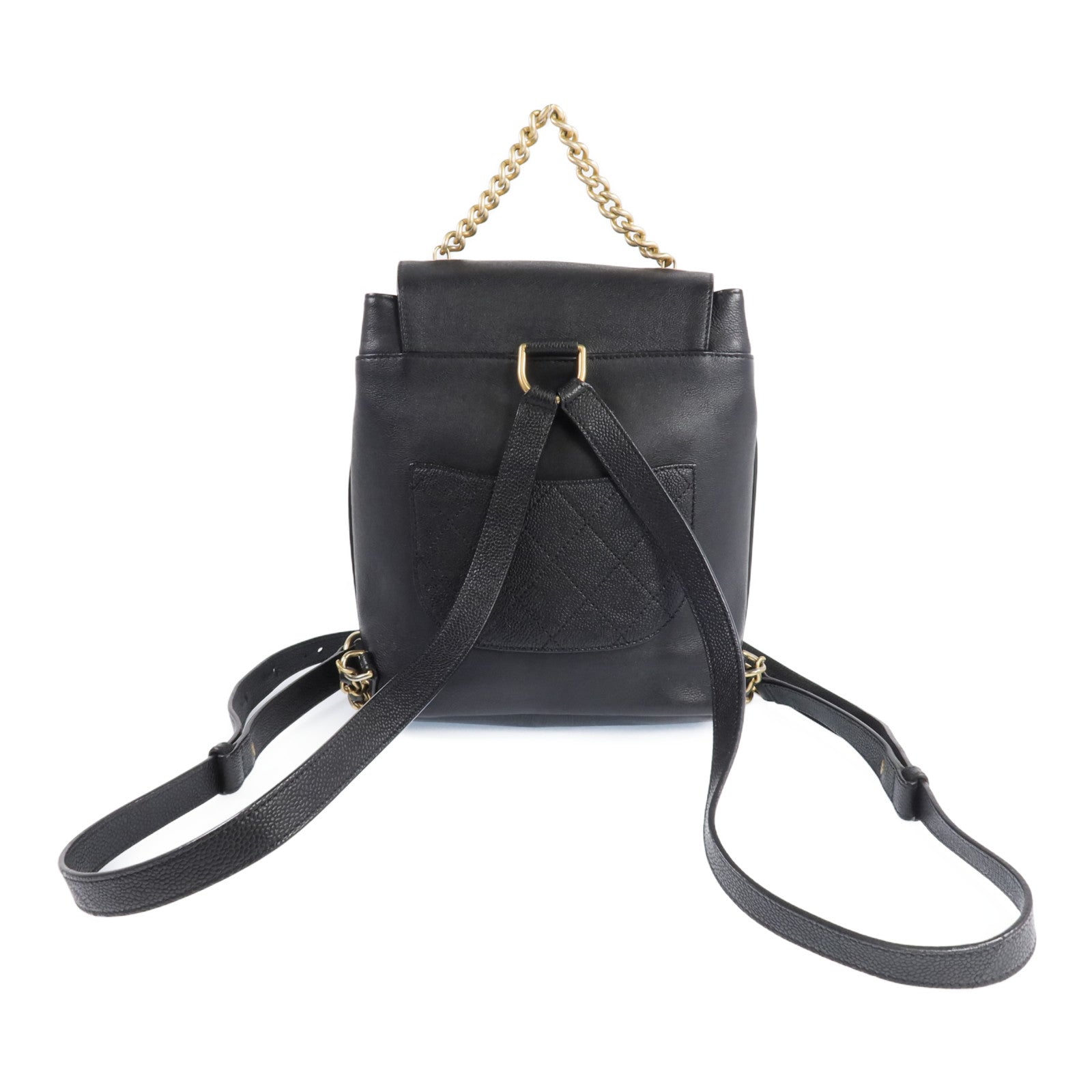 CHANEL 【激減優惠】牛皮皮革Backpack金扣背包