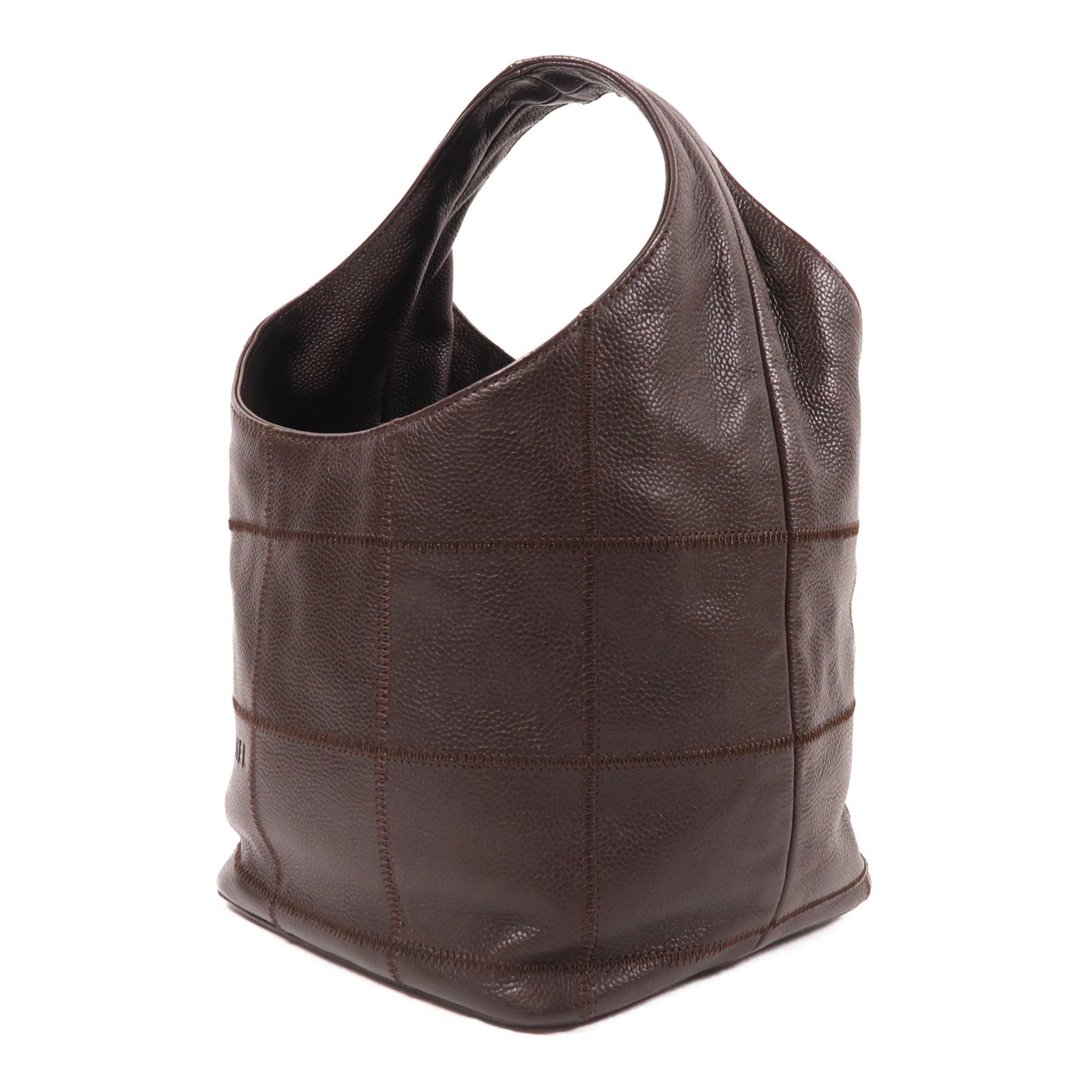 CHANEL 牛皮皮革Handbag銀扣手挽袋