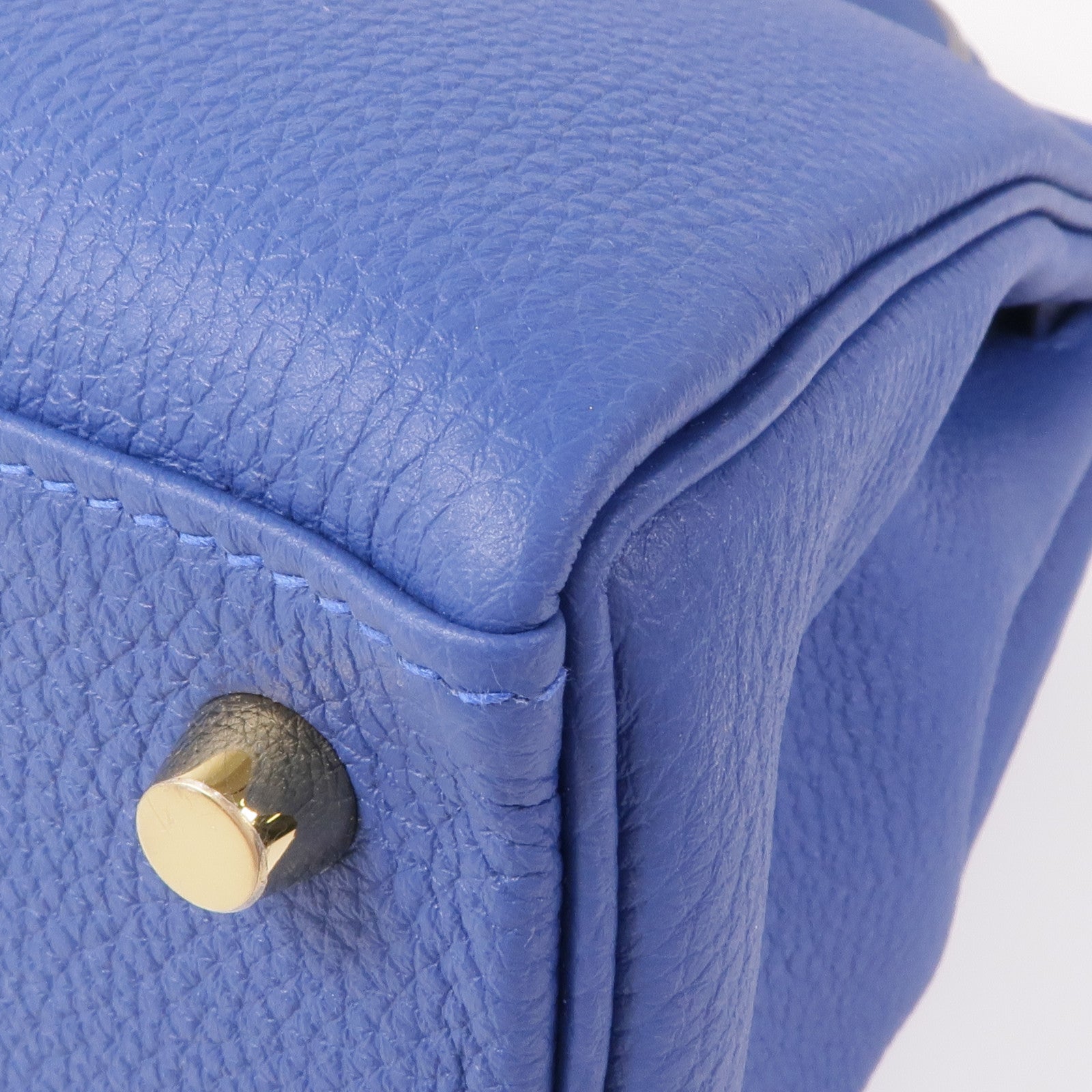 HERMES Togo皮革Kelly II 25金扣手挽肩背兩用袋Bleu Tie