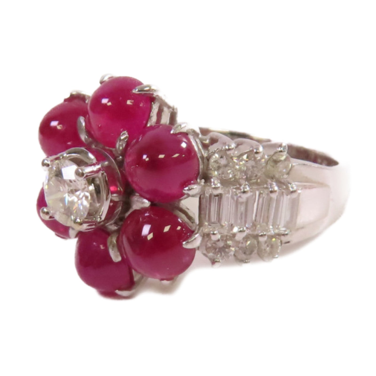 JEWELRY 【激減優惠】18K白金/紅寶石/鑽石Ruby Diamond Ring戒指US#6.5