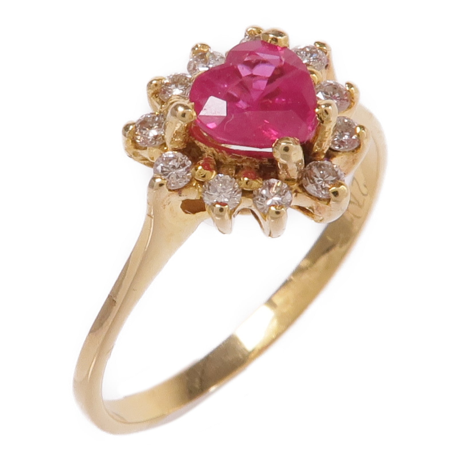 JEWELRY 18K黃金Ruby Diamond Ring紅寶石/鑽石戒指US#6.25