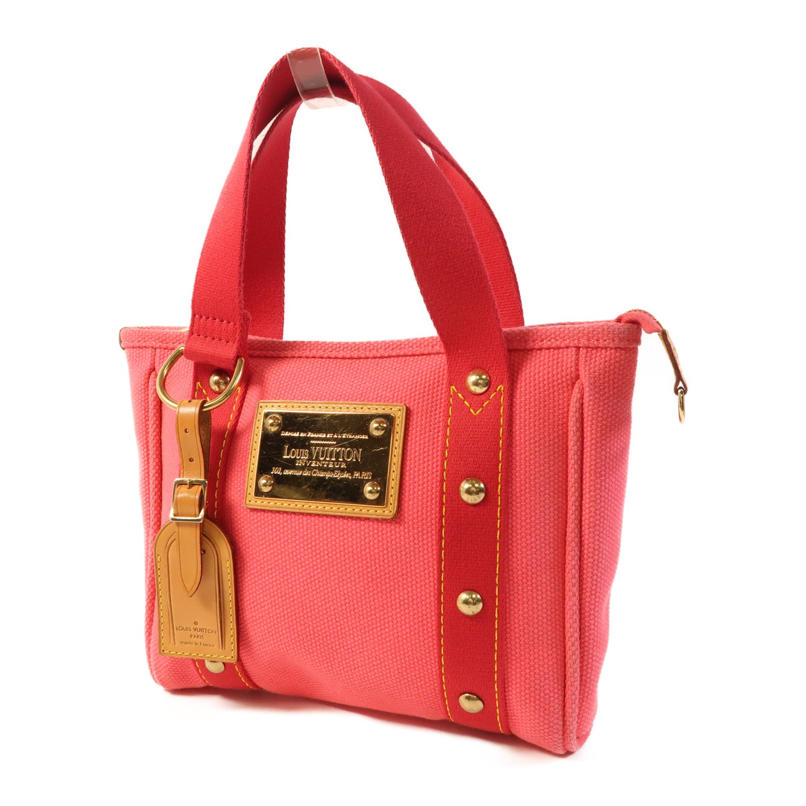 LOUIS VUITTON 帆布Antigua Cabas PM金扣手挽袋