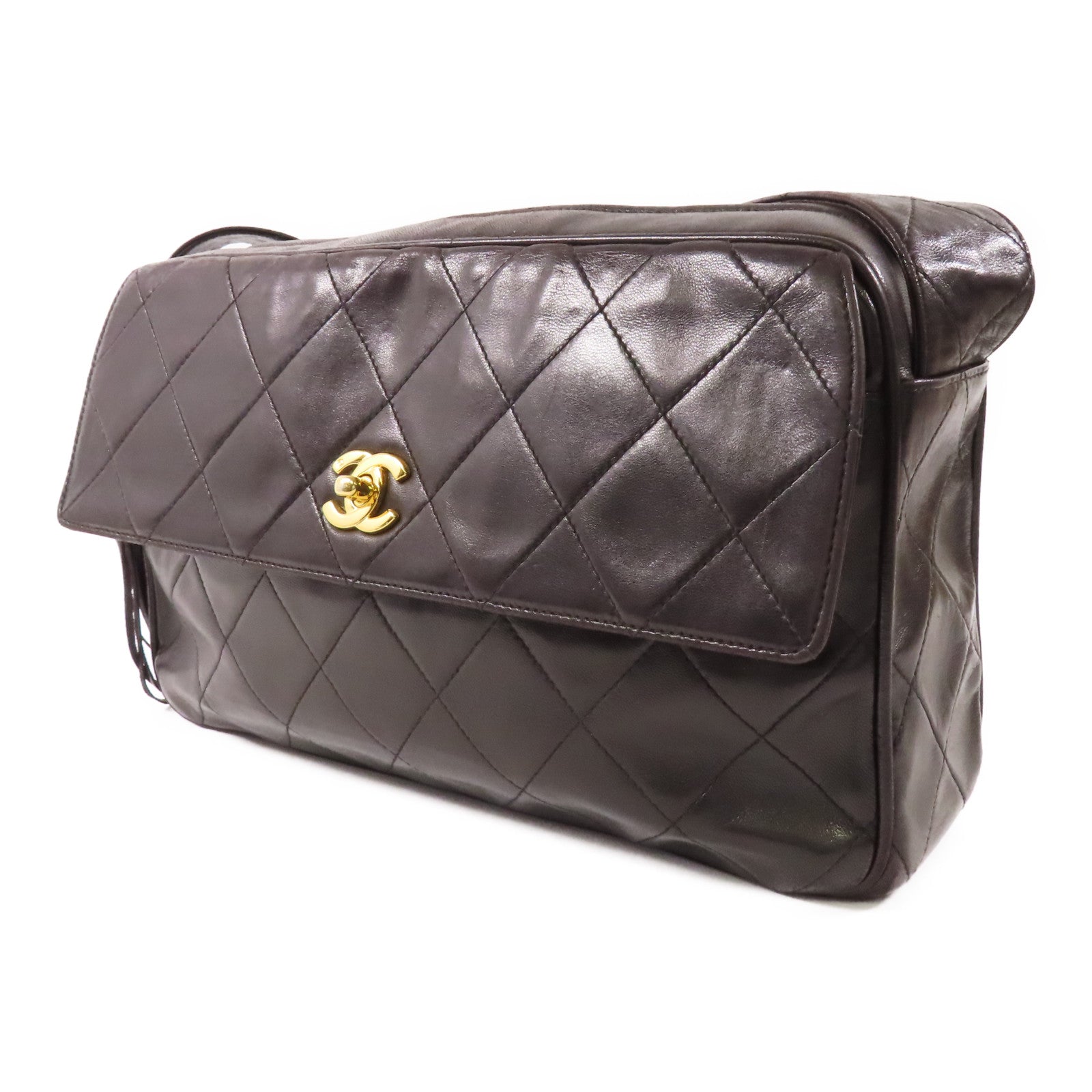 CHANEL 【激減優惠】羊皮皮革Vintage Shoulder Bag金扣肩背袋