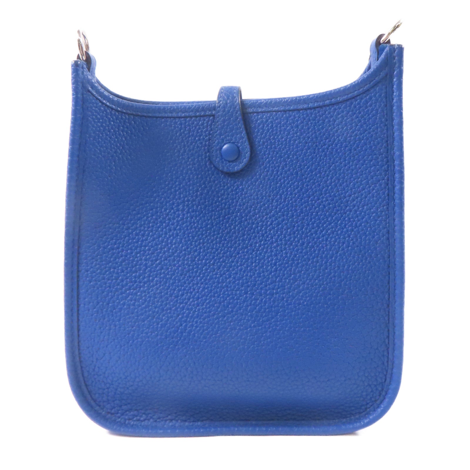 HERMES Clemence皮革Evelyne TPM銀扣肩背袋藍色