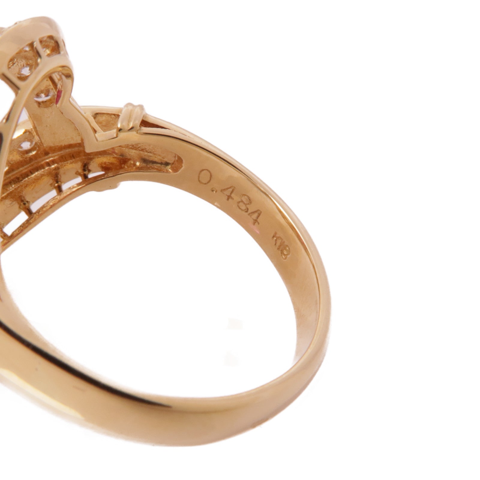 JEWELRY 【激減優惠】18K黃金Pink Sapphire/Diamond Ring粉紅藍寶石/鑽石戒指US#6