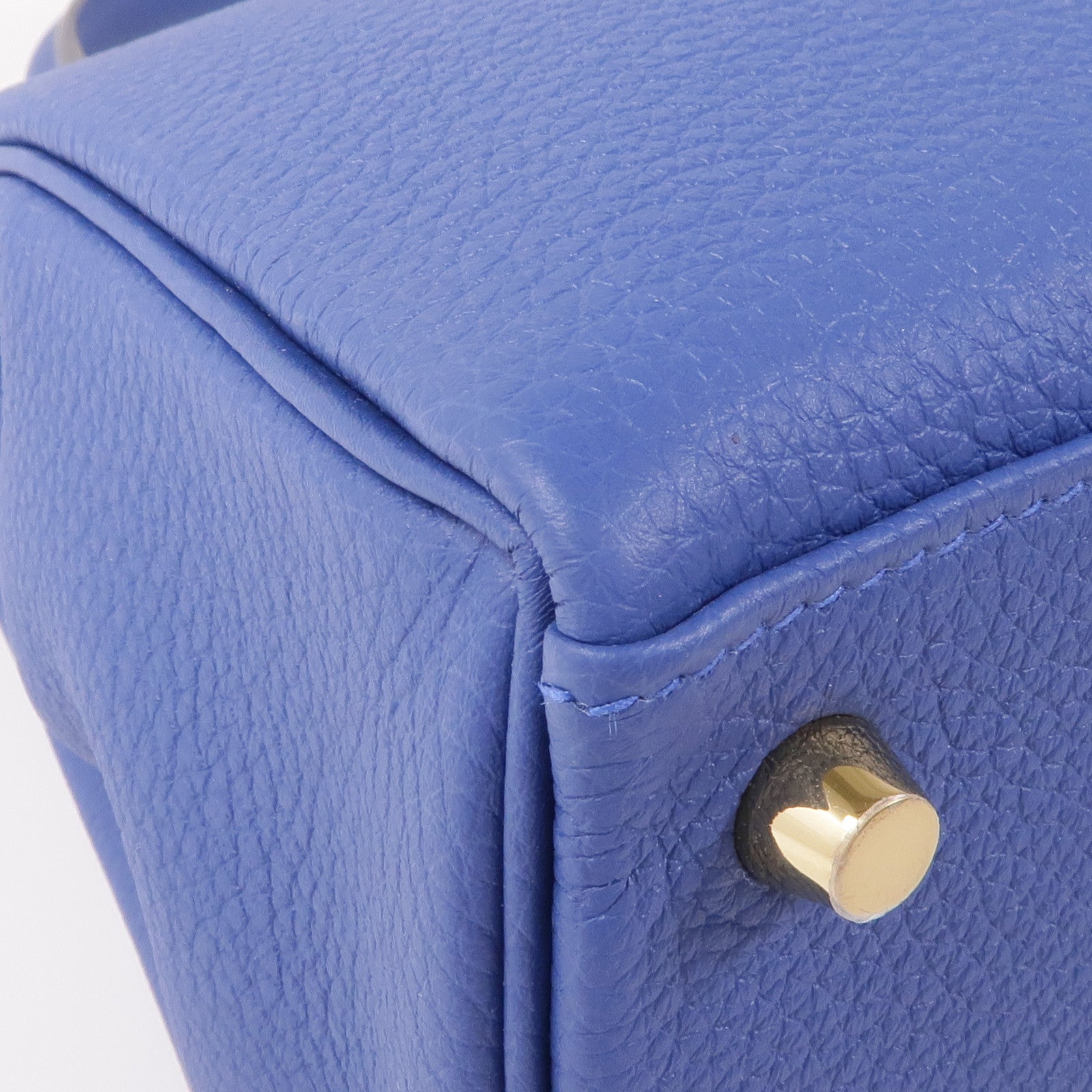 HERMES 【激減優惠】Togo皮革Kelly II 25金扣手挽肩背兩用袋Bleu Tie