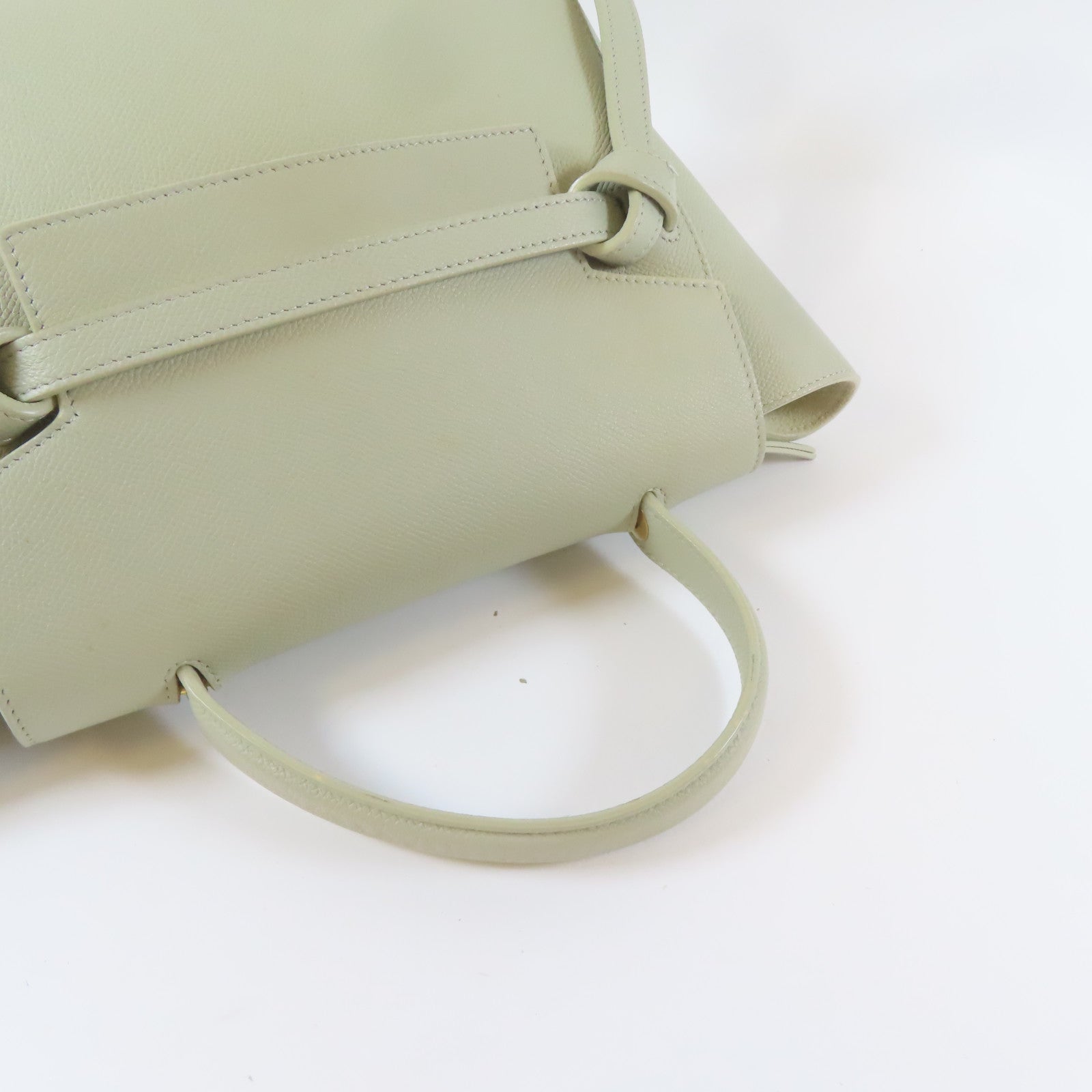 CELINE 牛皮皮革Micro Belt金扣手挽肩背兩用袋淺綠色