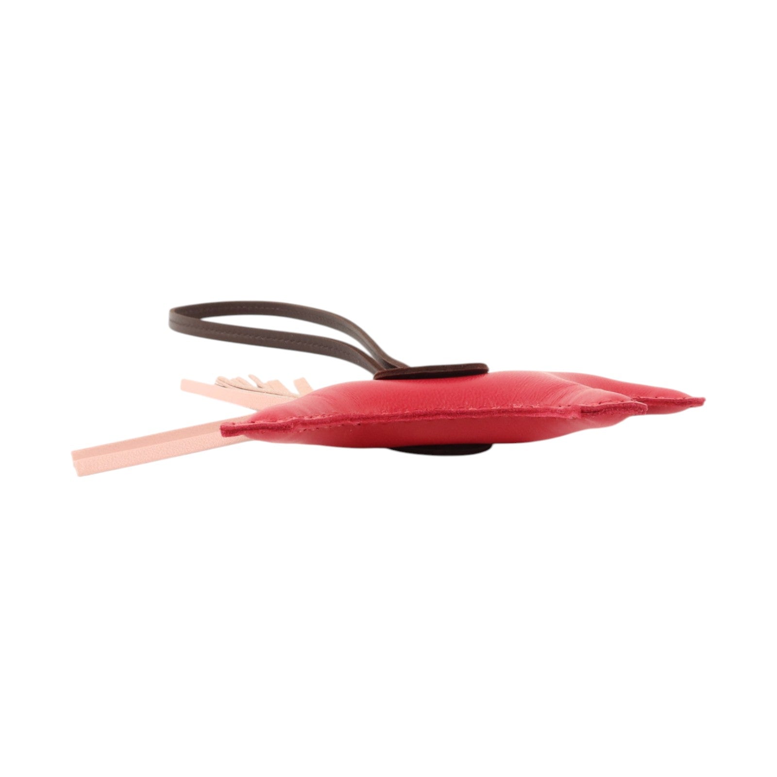 HERMES Milo皮革Rodeo PM掛飾Rose Sakura/Framboise/Rouge Sellier