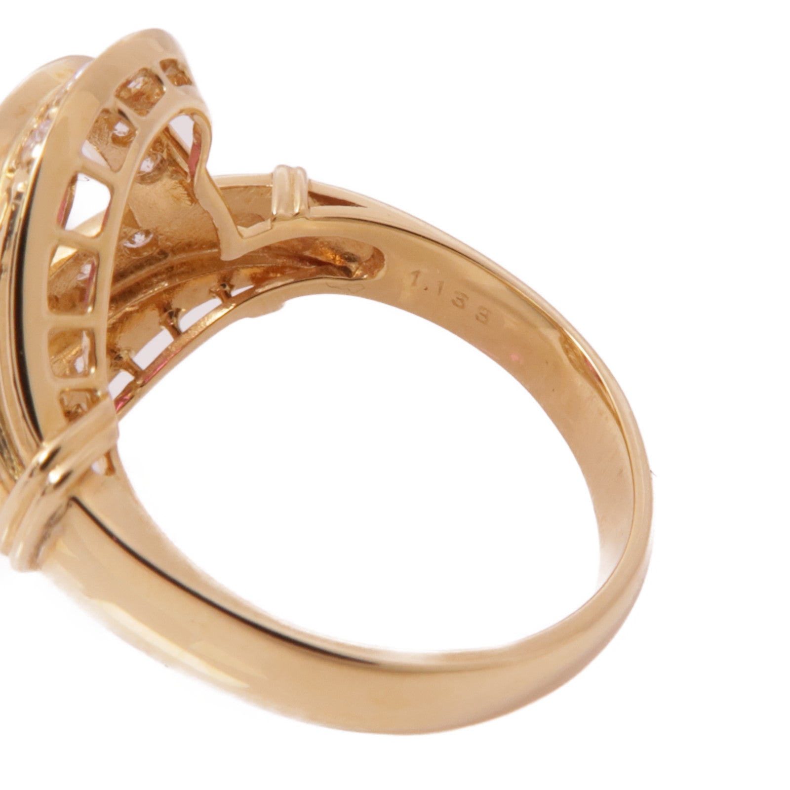 JEWELRY 【激減優惠】18K黃金Pink Sapphire/Diamond Ring粉紅藍寶石/鑽石戒指US#6