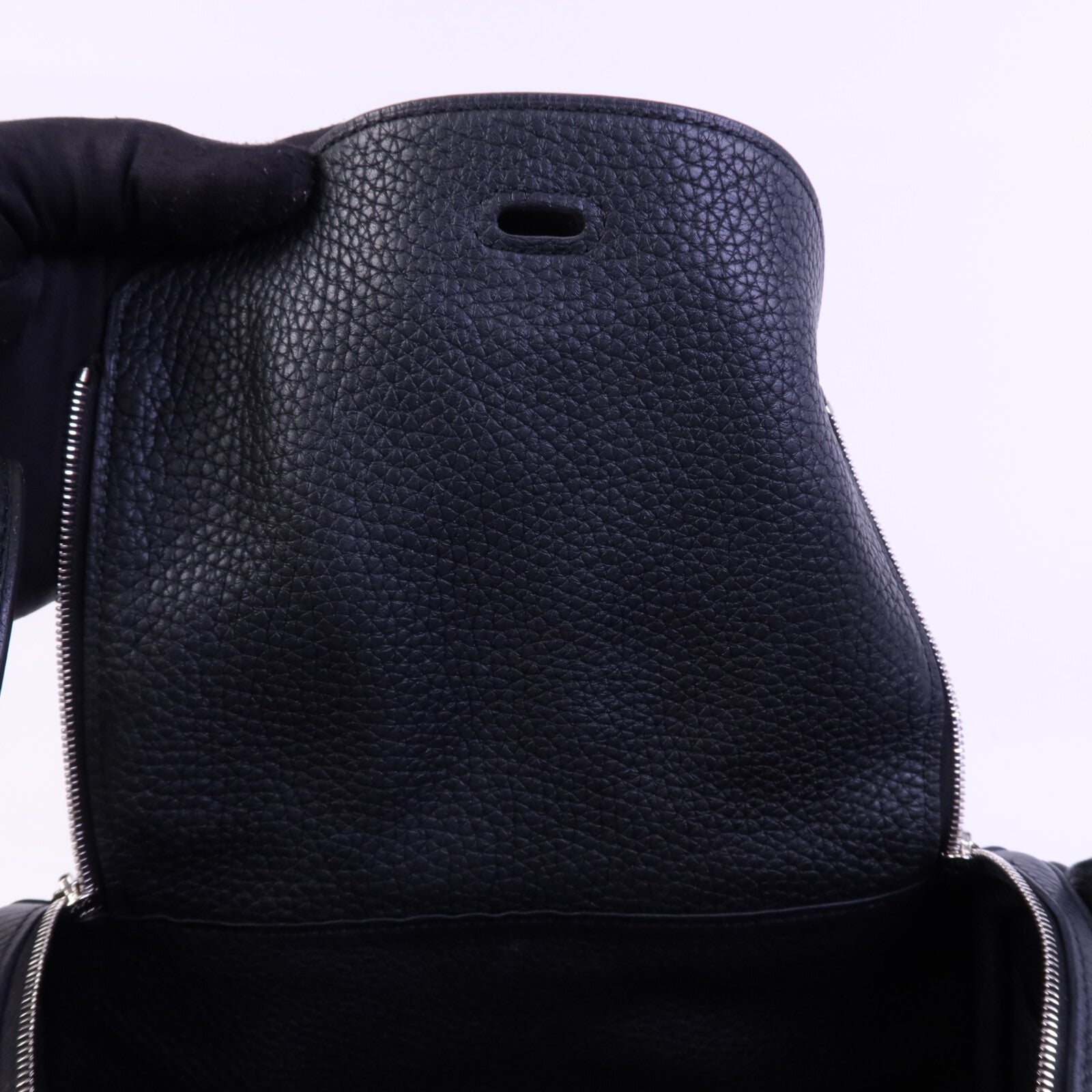 HERMES Clemence皮革Lindy 26手挽肩背兩用袋Noir