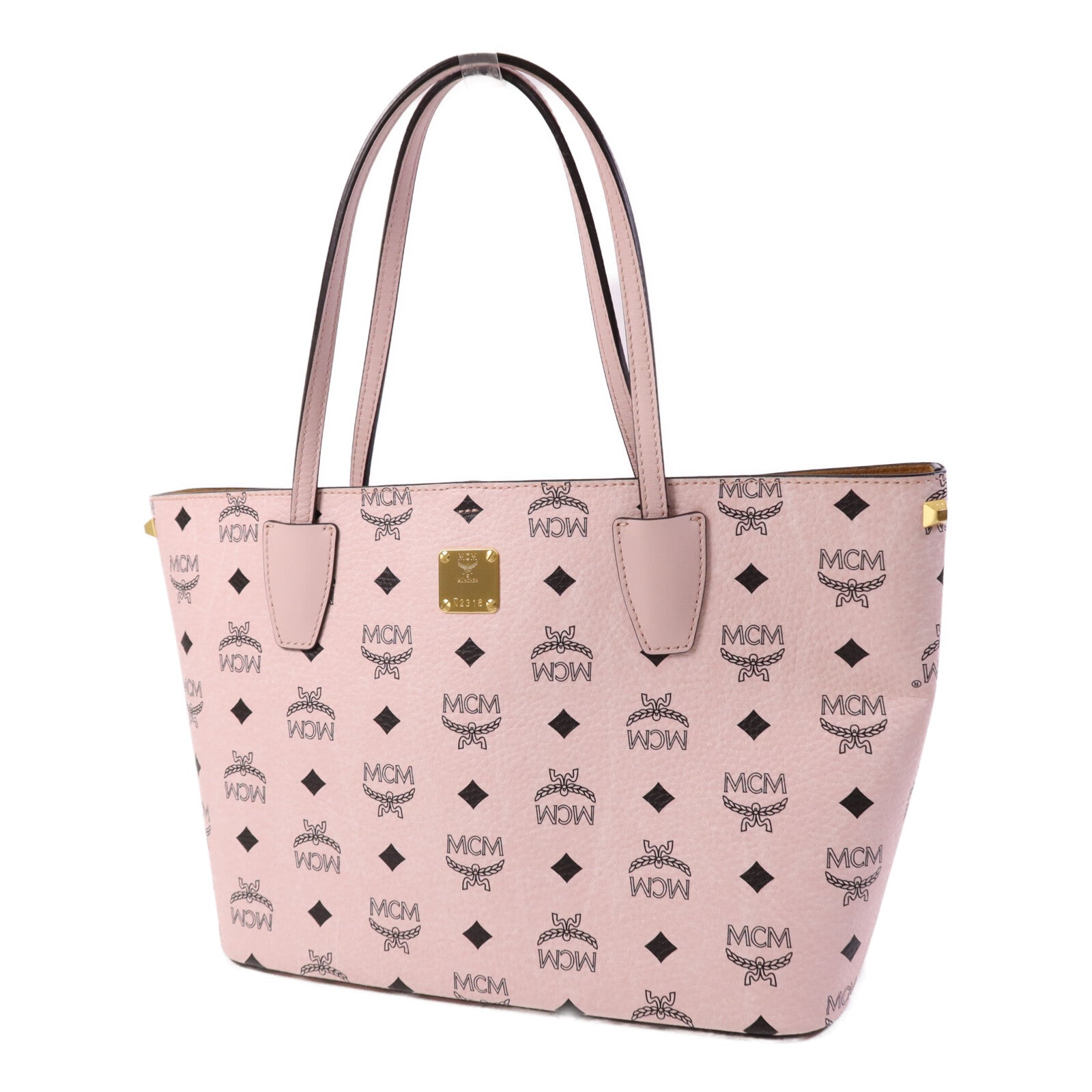 MCM 塗層帆布Tote Bag金扣手挽袋