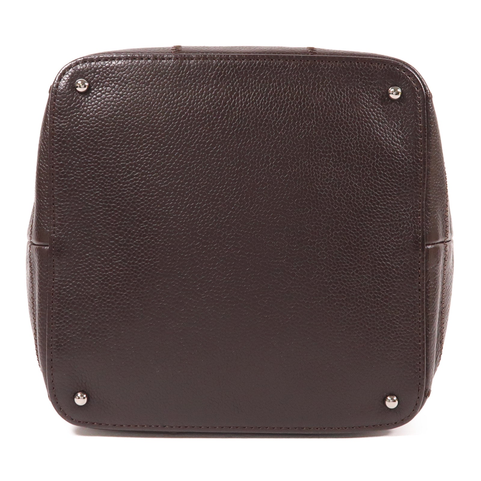 CHANEL 牛皮皮革Handbag銀扣手挽袋