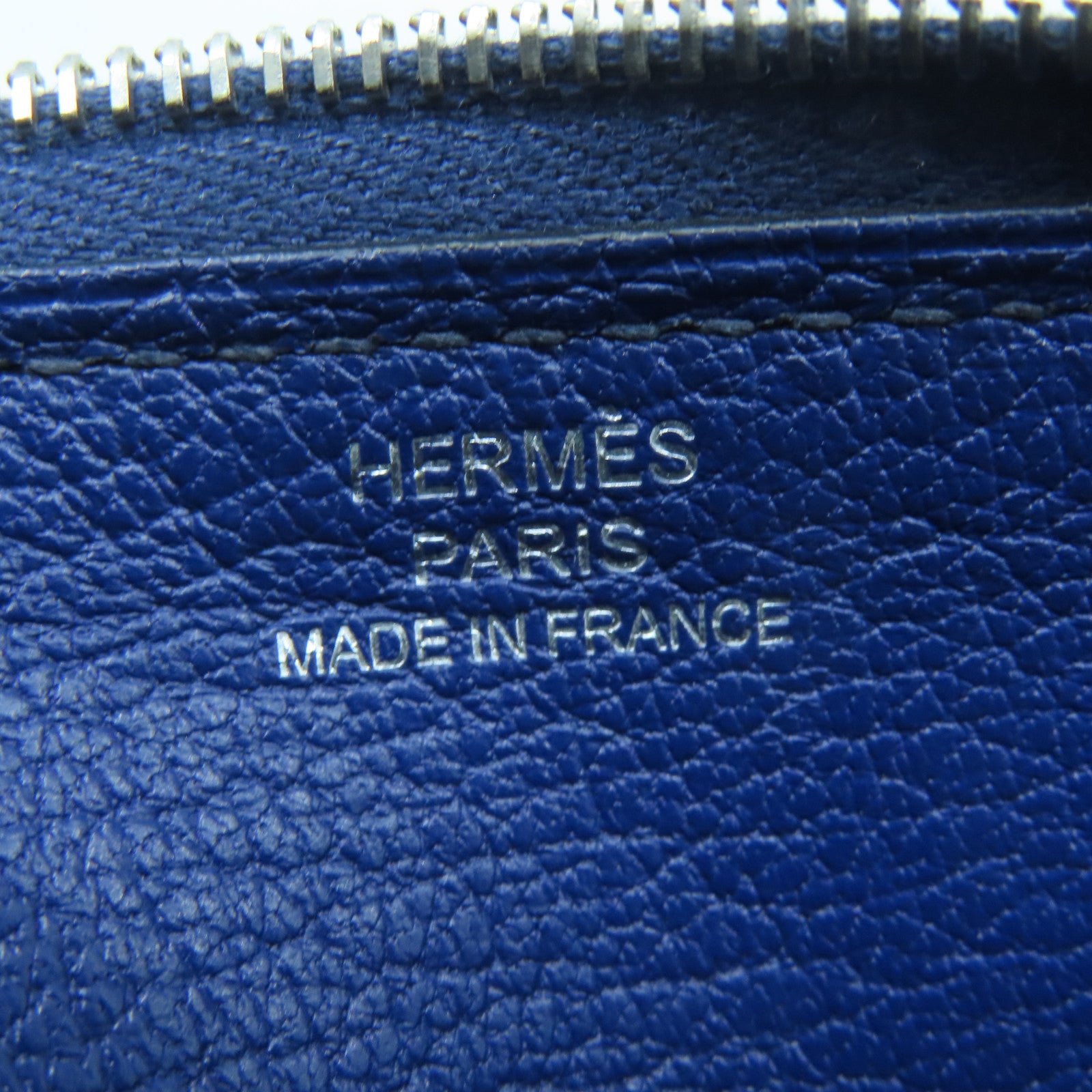 HERMES 【清倉大減價】Swift皮革Compact Round Wallet銀扣長錢包藍寶石色