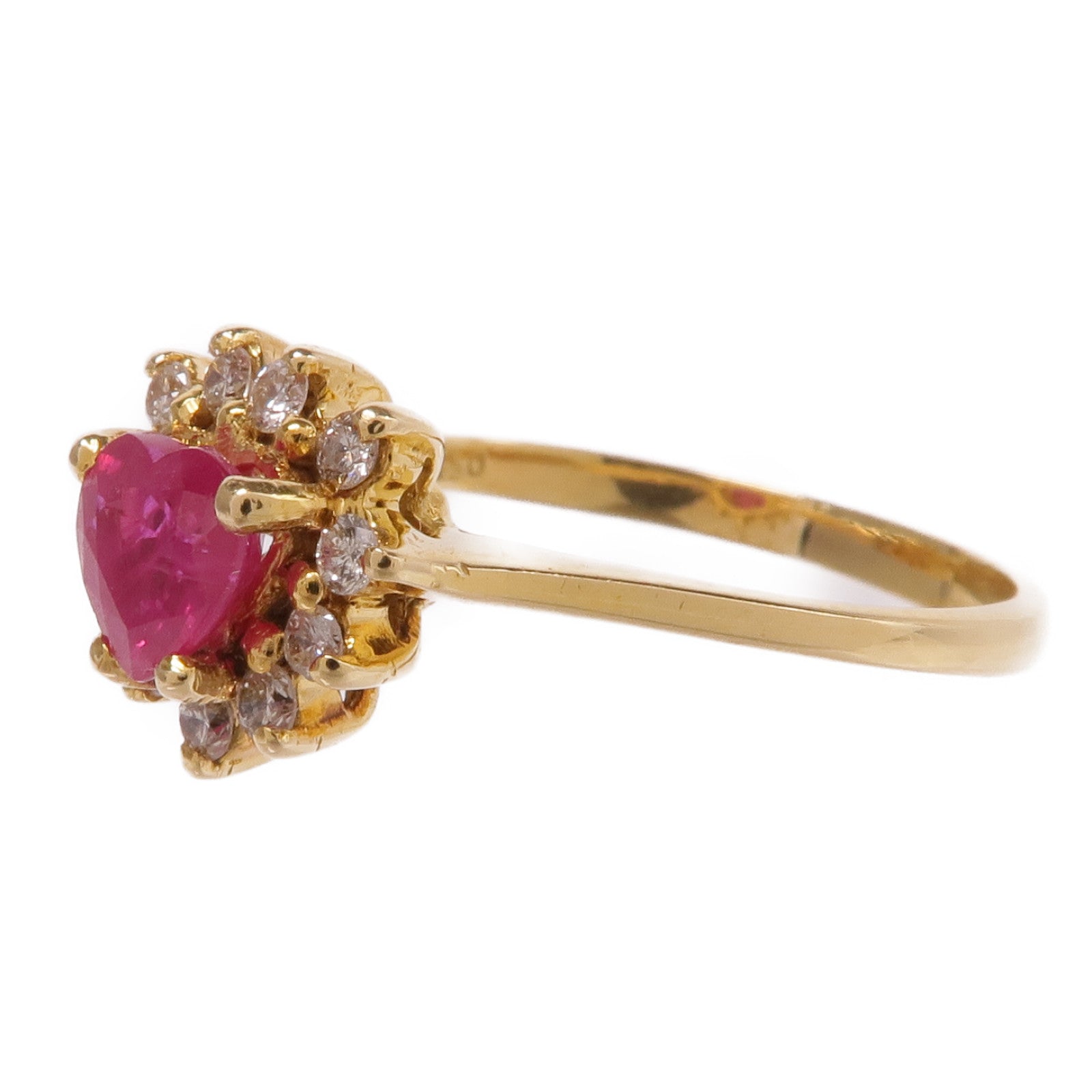 JEWELRY 18K黃金Ruby Diamond Ring紅寶石/鑽石戒指US#6.25