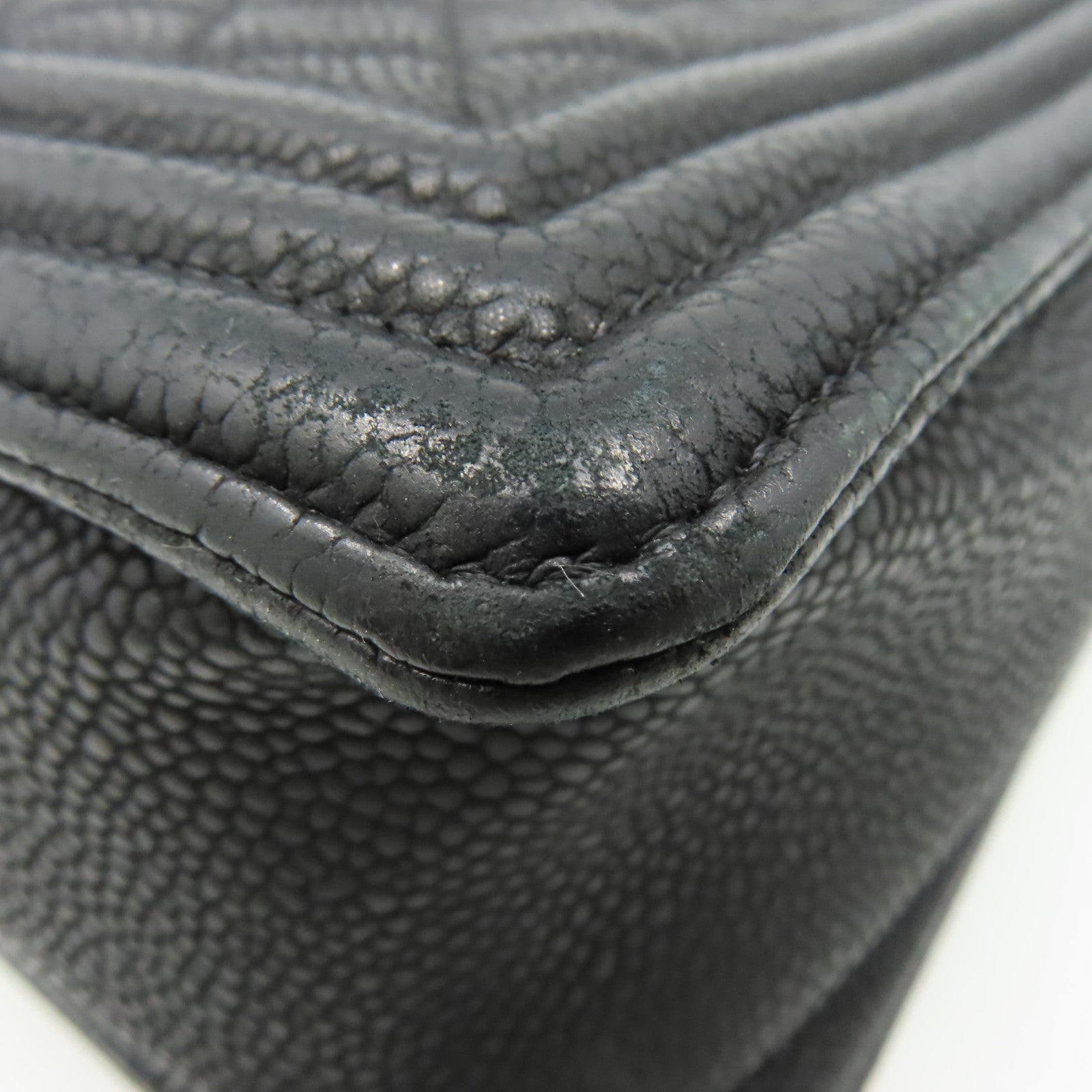 CHANEL 【清倉大減價】菱格Caviar皮革Boy Chanel Chain Shoulder Bag銀扣鏈帶肩背袋黑色