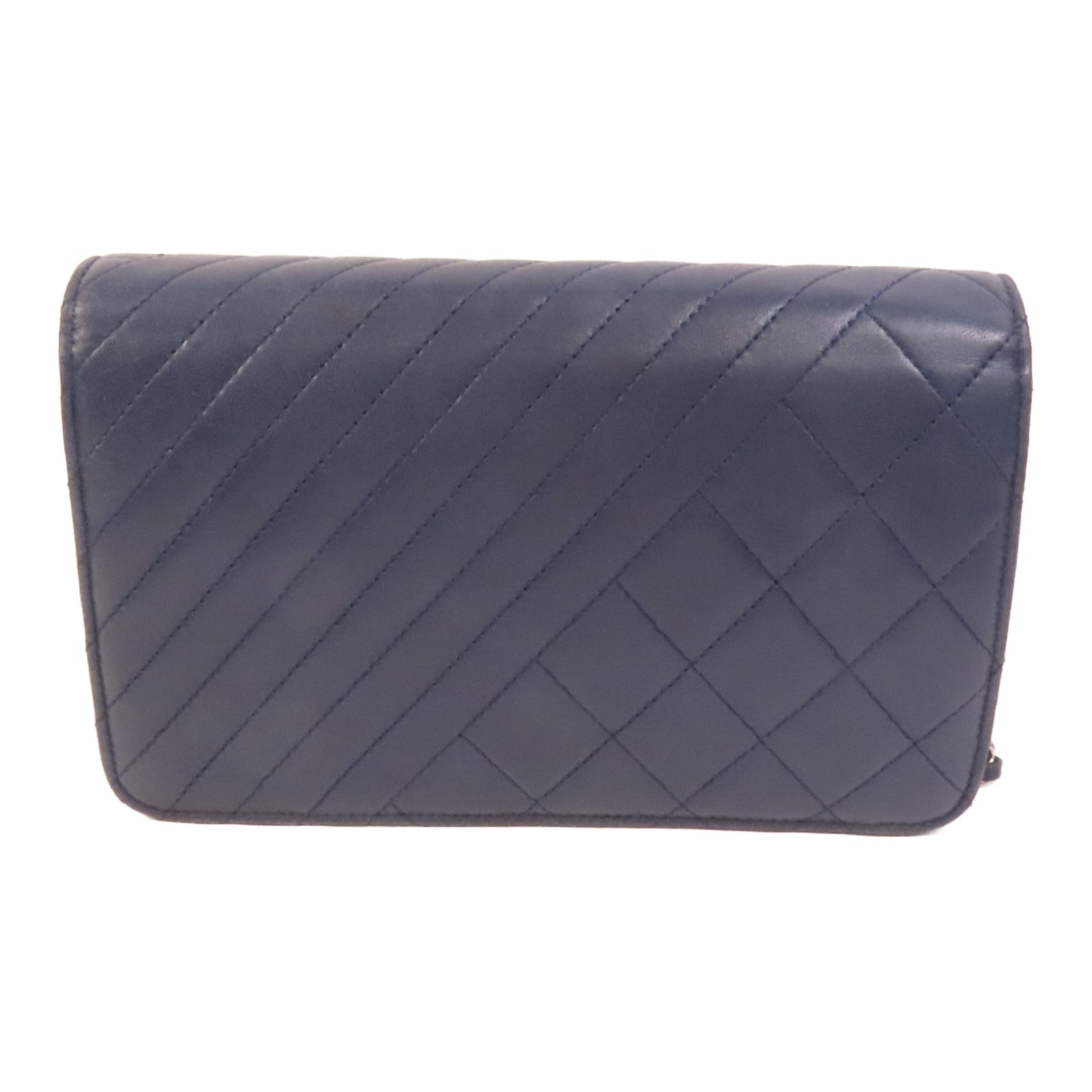 CHANEL 【激減優惠】羊皮皮革WOC Wallet On Chain銀扣鏈帶肩背袋