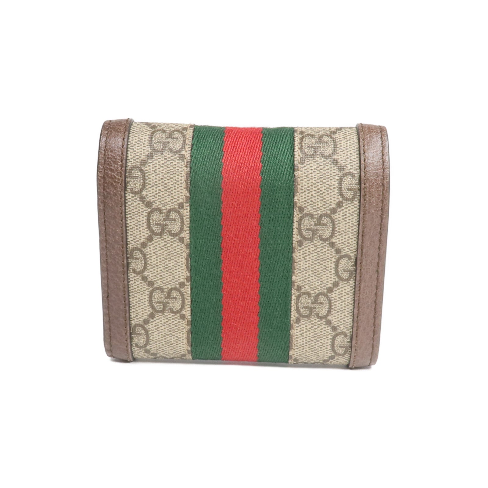GUCCI 塗層帆布/牛皮皮革Ophidia Trifold Wallet金扣錢包