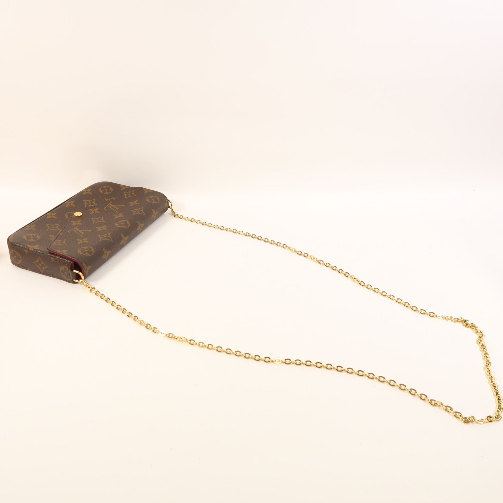LOUIS VUITTON Monogram Pochette Felicie金扣鏈帶肩背袋