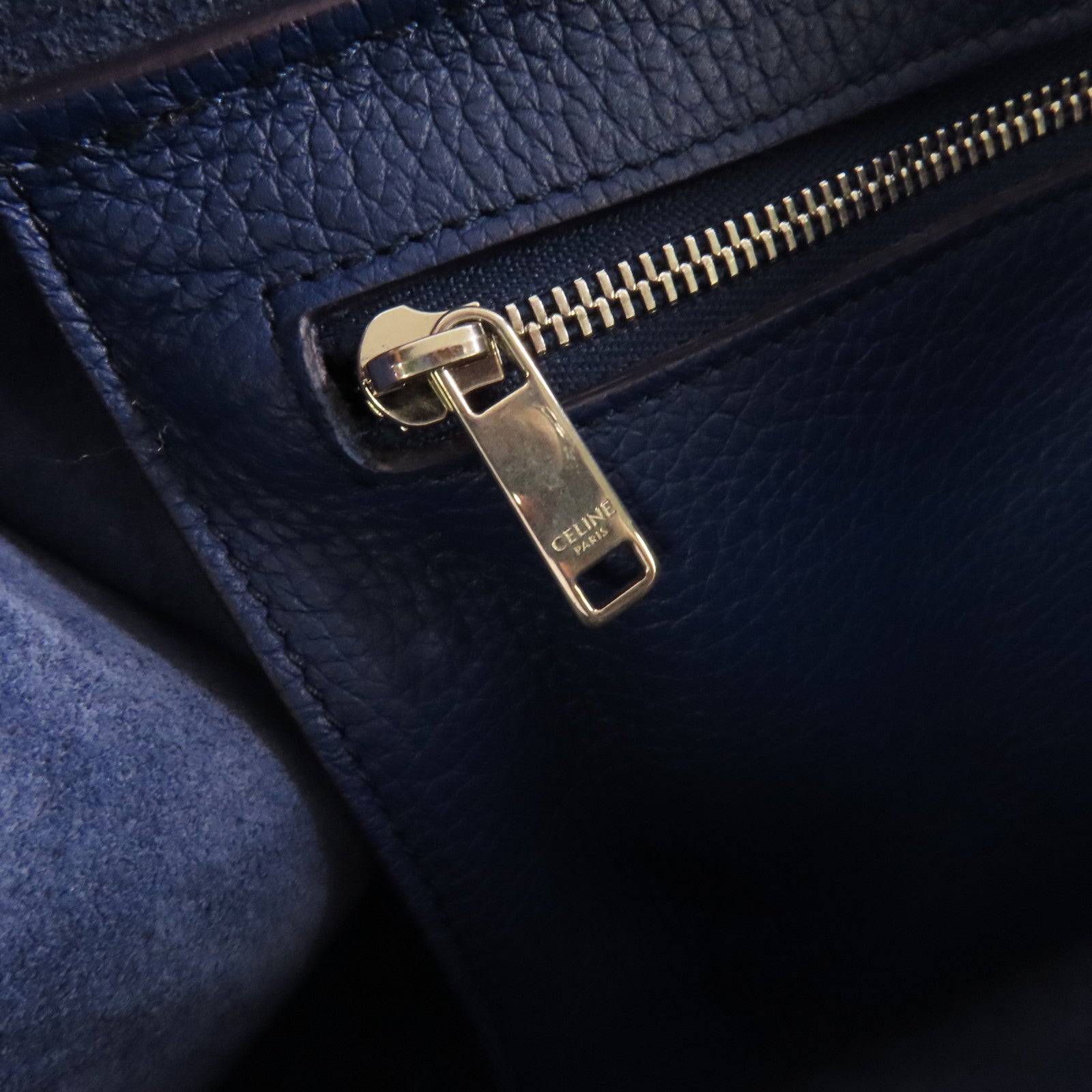 CELINE 【激減優惠】牛皮皮革Small Big Bag With Long Strap銀扣手挽肩背兩用袋藍色