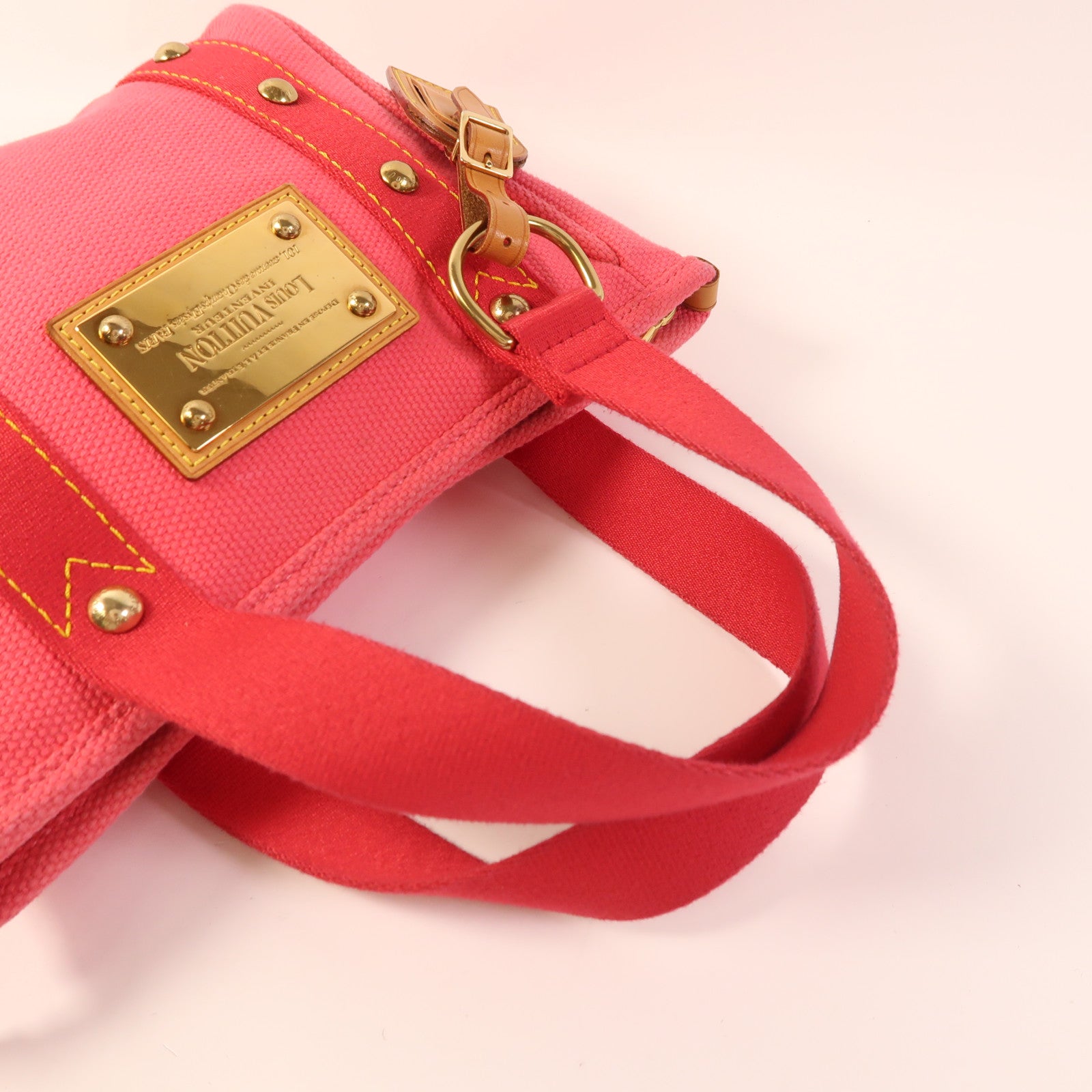 LOUIS VUITTON 帆布Antigua Cabas PM金扣手挽袋