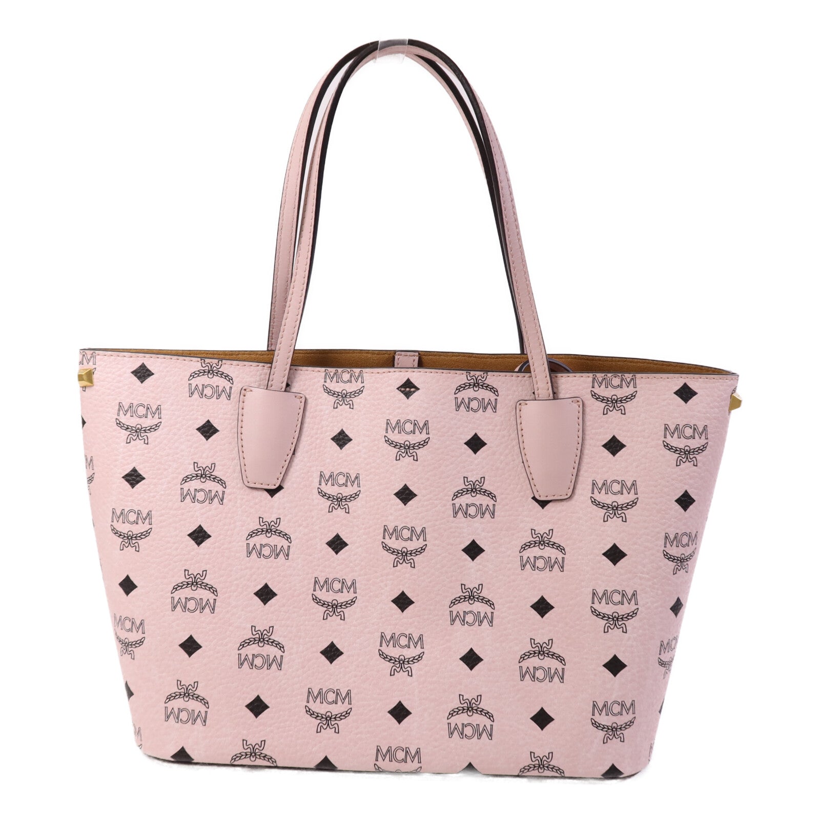 MCM 塗層帆布Tote Bag金扣手挽袋