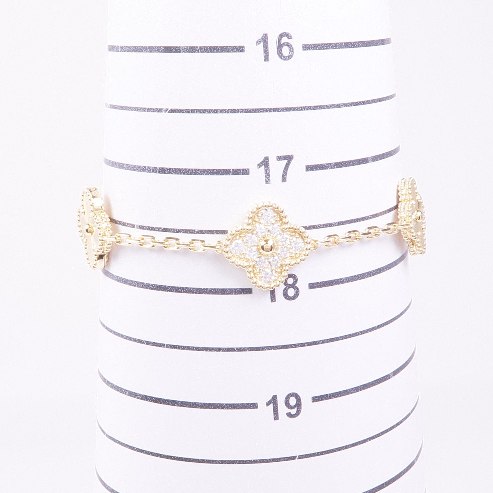 Van Cleef & Arpels 18K黃金Vintage Alhambra鑽石手鏈