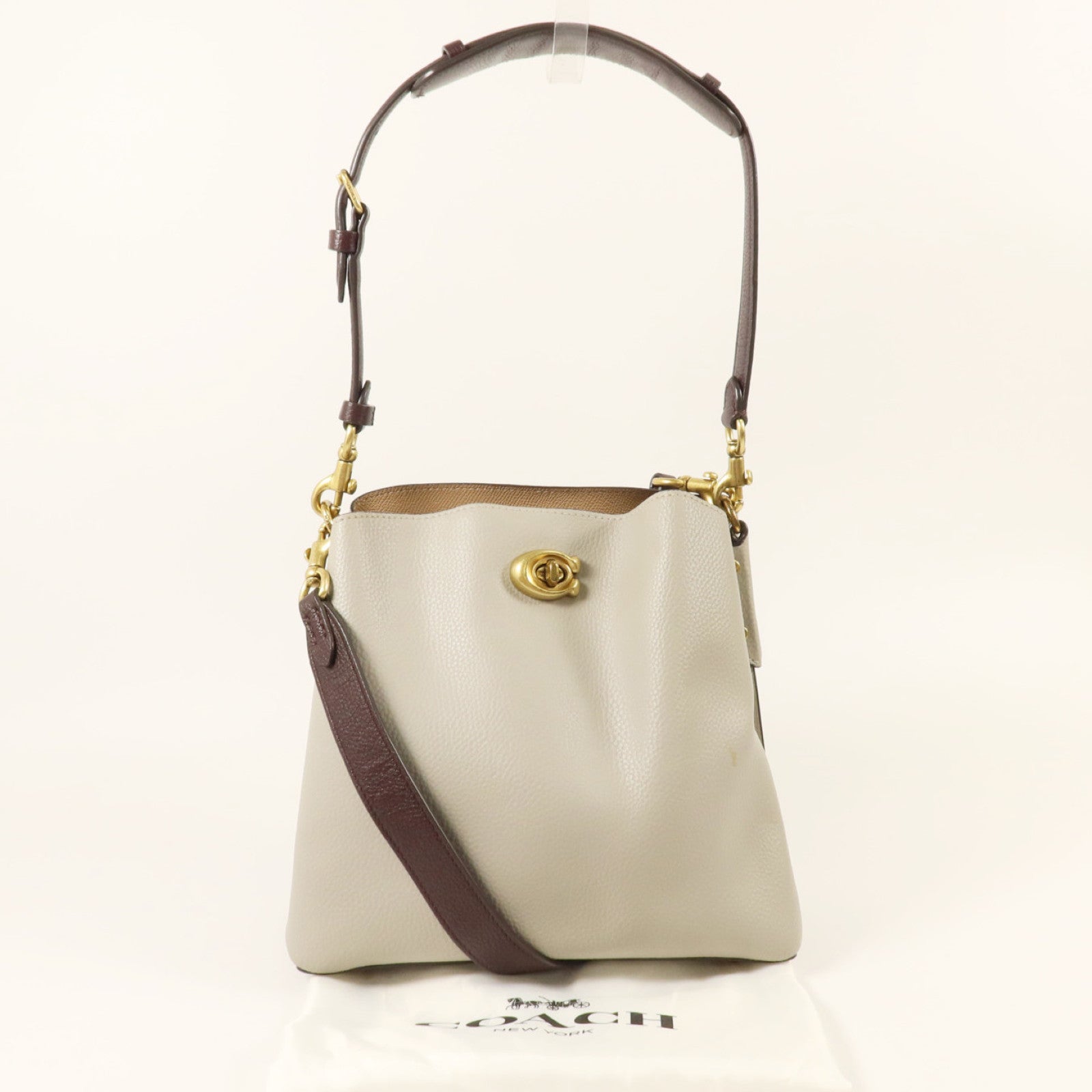 COACH 牛皮皮革Shoulder Bag金扣手挽肩背兩用袋