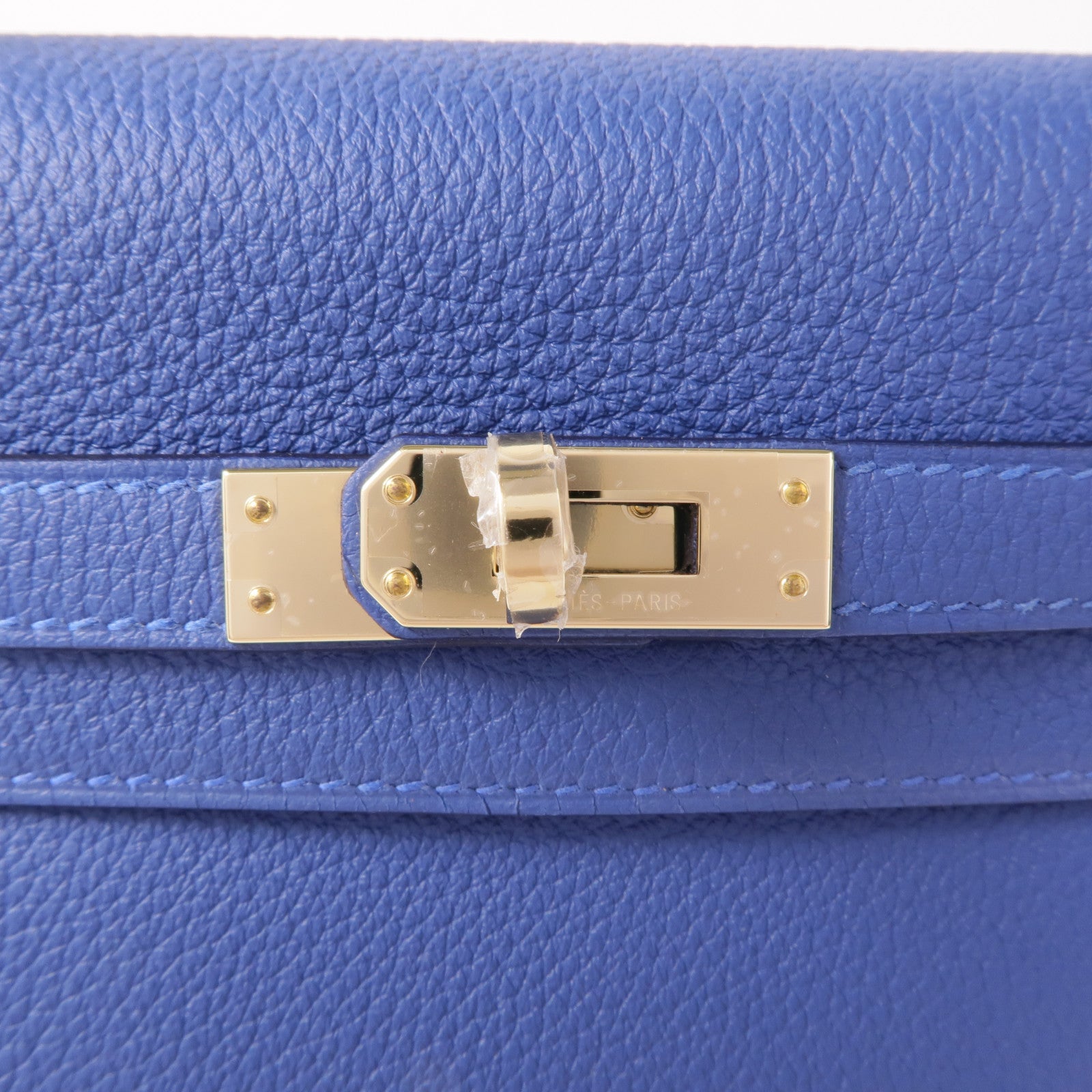 HERMES 【激減優惠】Togo皮革Kelly II 25金扣手挽肩背兩用袋Bleu Tie