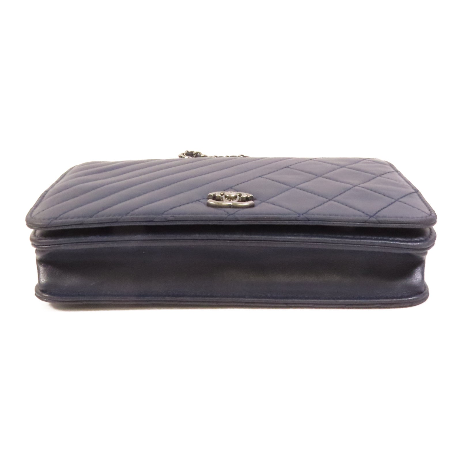 CHANEL 【激減優惠】羊皮皮革WOC Wallet On Chain銀扣鏈帶肩背袋