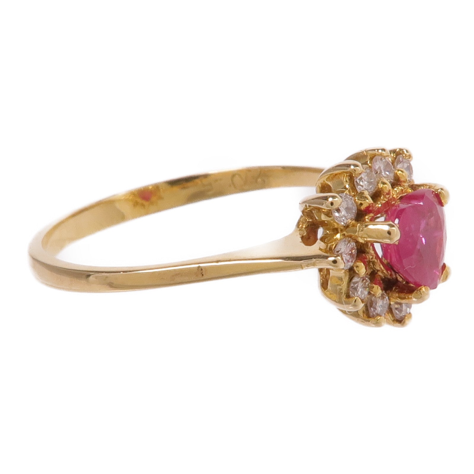 JEWELRY 18K黃金Ruby Diamond Ring紅寶石/鑽石戒指US#6.25