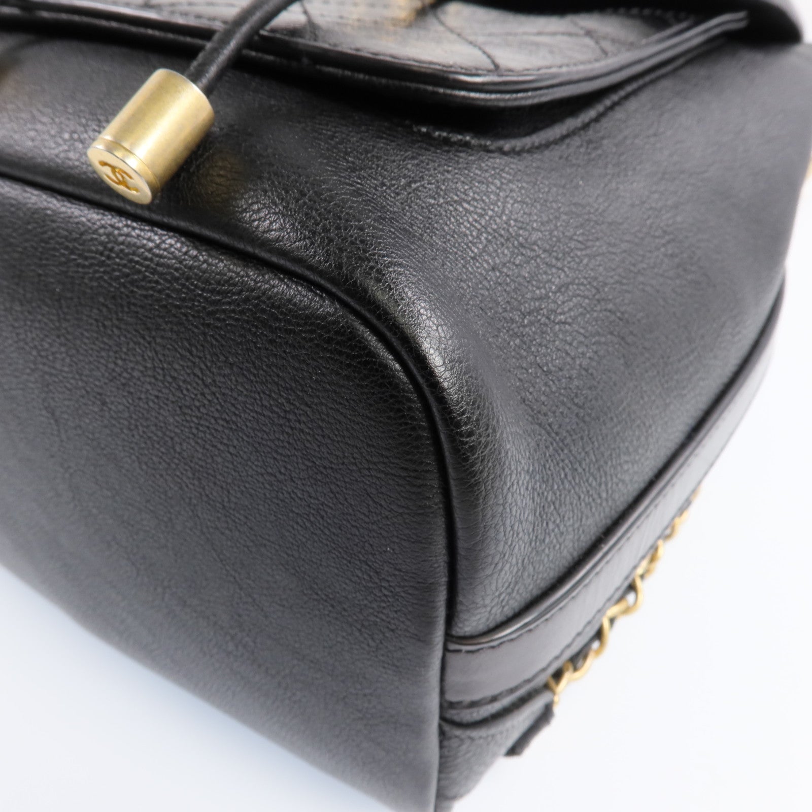 CHANEL 【激減優惠】牛皮皮革Backpack金扣背包