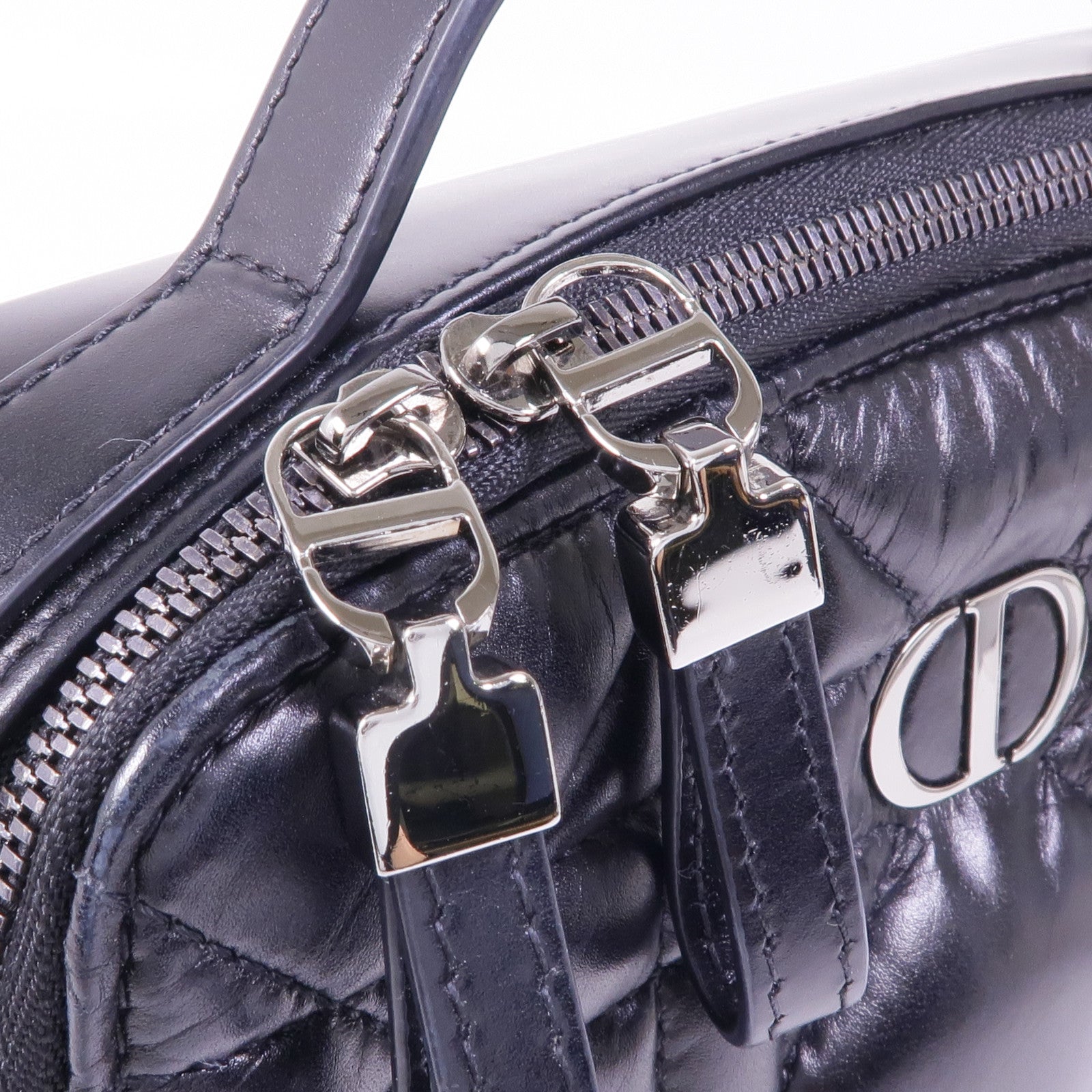 Dior 牛皮皮革Caro Box銀扣手挽肩背兩用袋