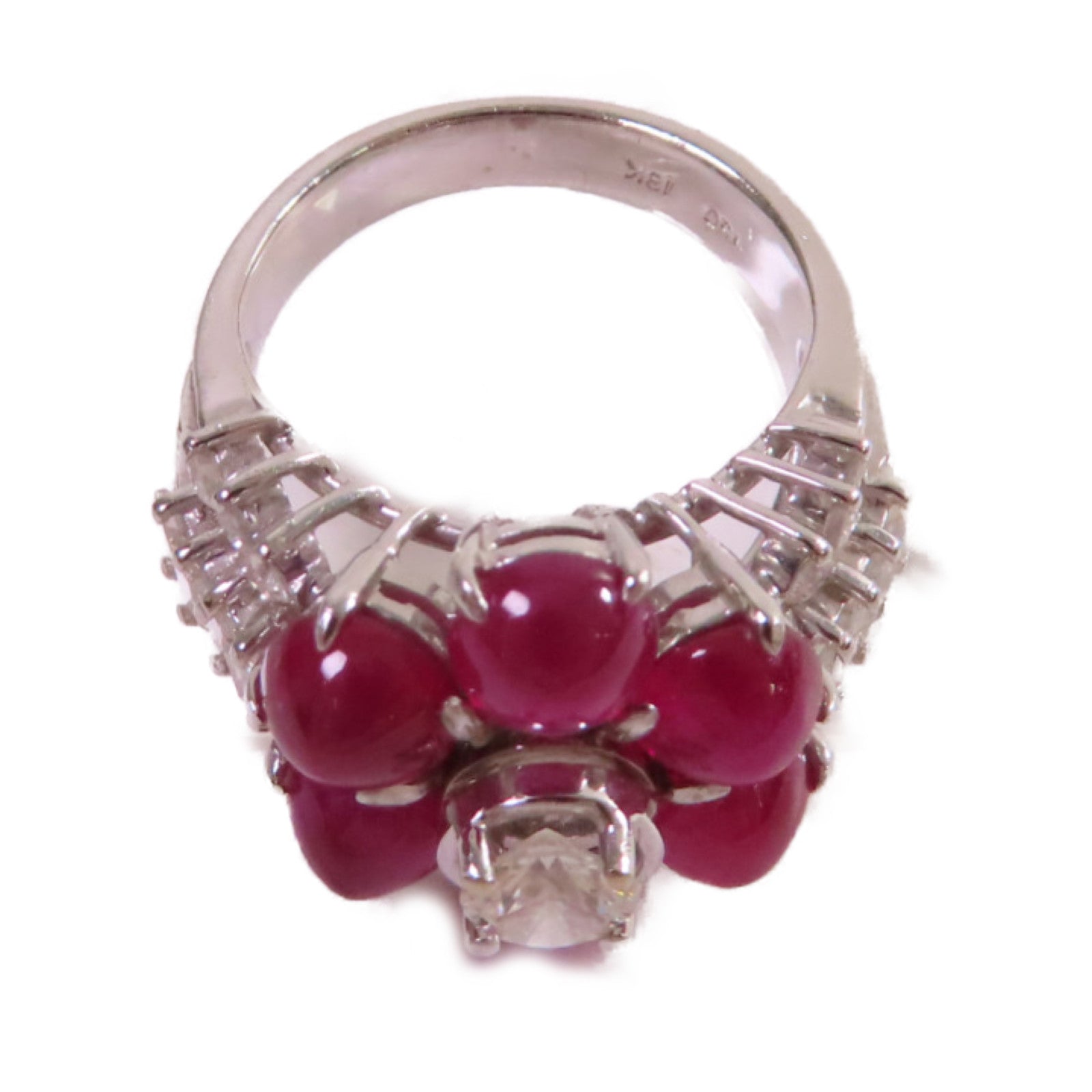 JEWELRY 【激減優惠】18K白金/紅寶石/鑽石Ruby Diamond Ring戒指US#6.5