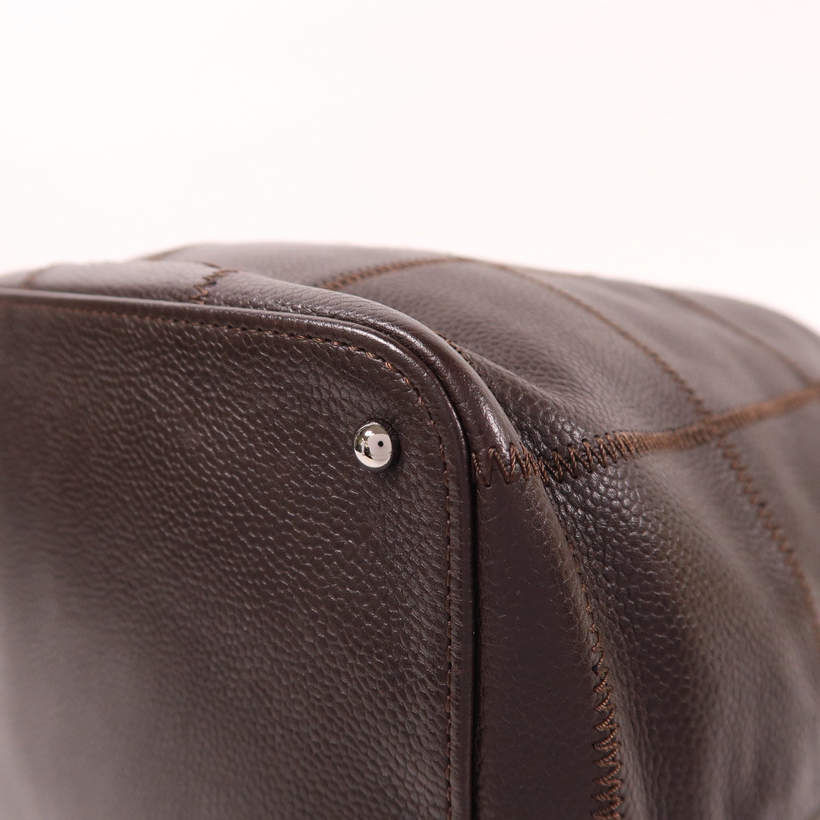 CHANEL 牛皮皮革Handbag銀扣手挽袋