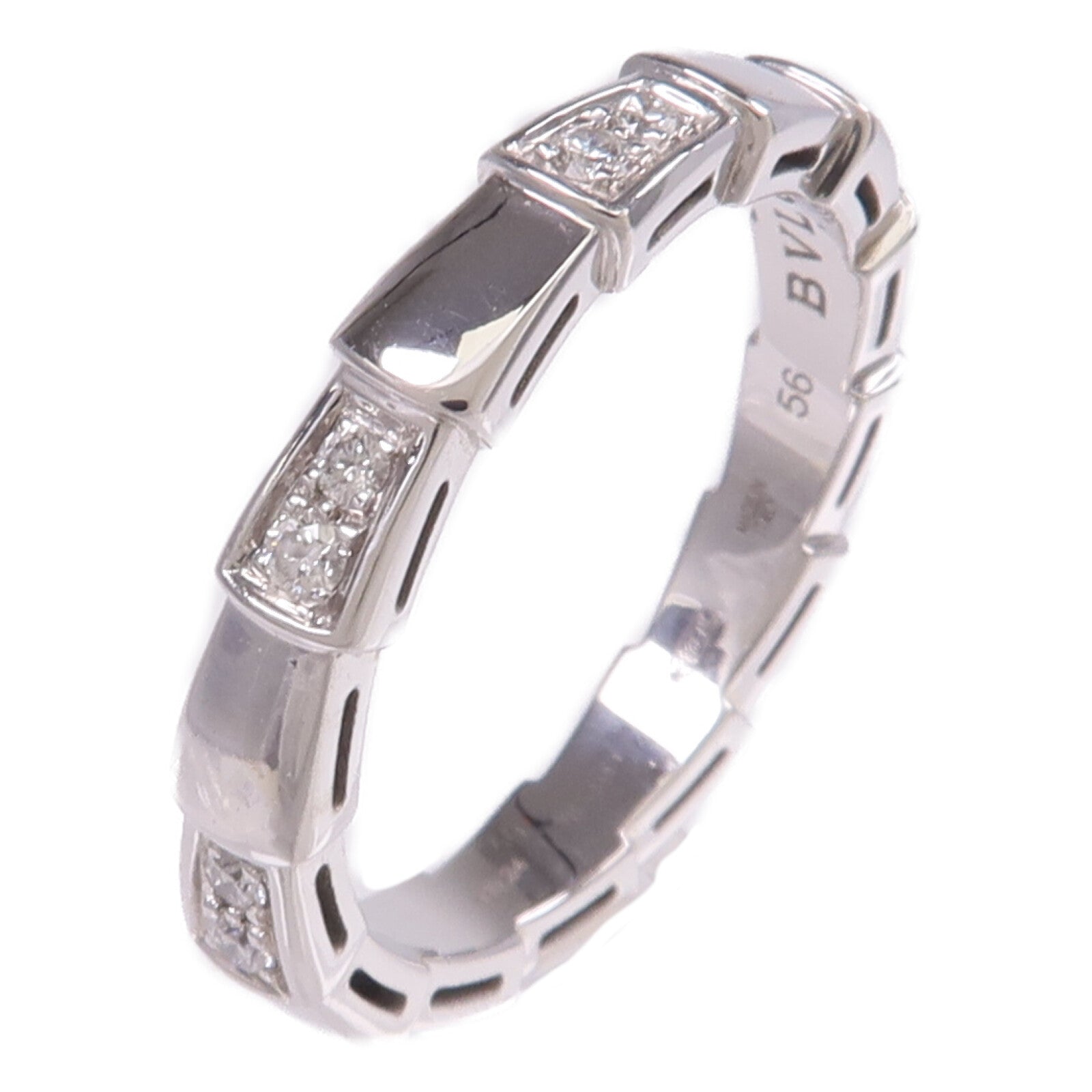 BVLGARI 18K白金Serpenti Viper Ring鑽石戒指Bvlgari#56/US#7.5