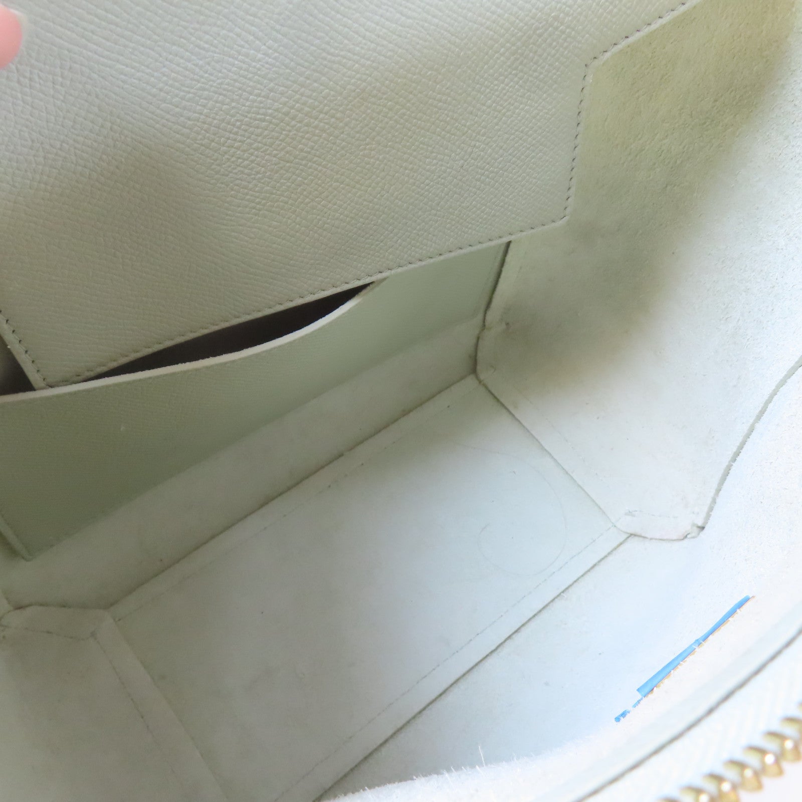 CELINE 牛皮皮革Micro Belt金扣手挽肩背兩用袋淺綠色