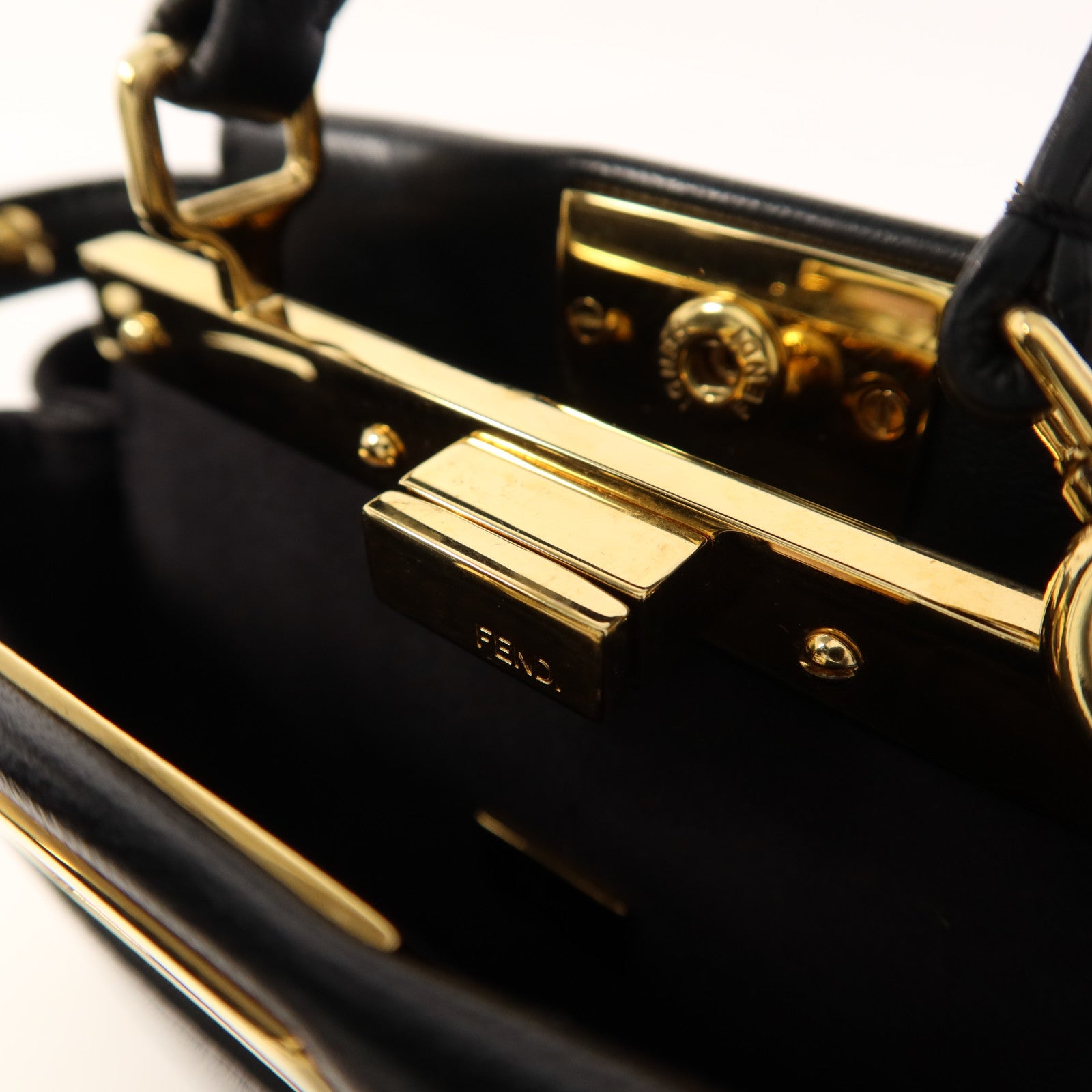 FENDI 牛皮皮革Micro Peekaboo金扣手挽肩背兩用袋