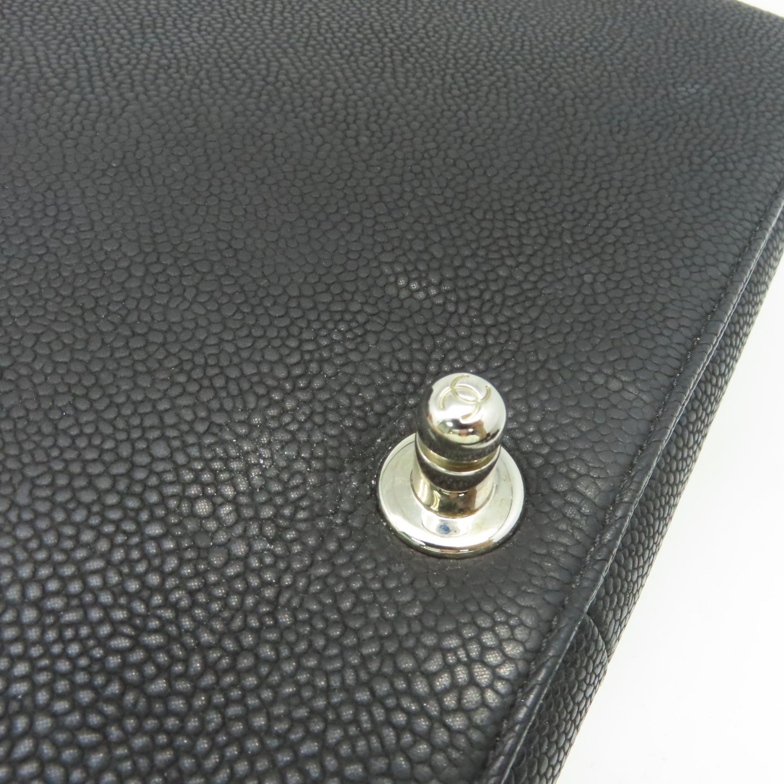 CHANEL 【清倉大減價】菱格Caviar皮革Boy Chanel Chain Shoulder Bag銀扣鏈帶肩背袋黑色