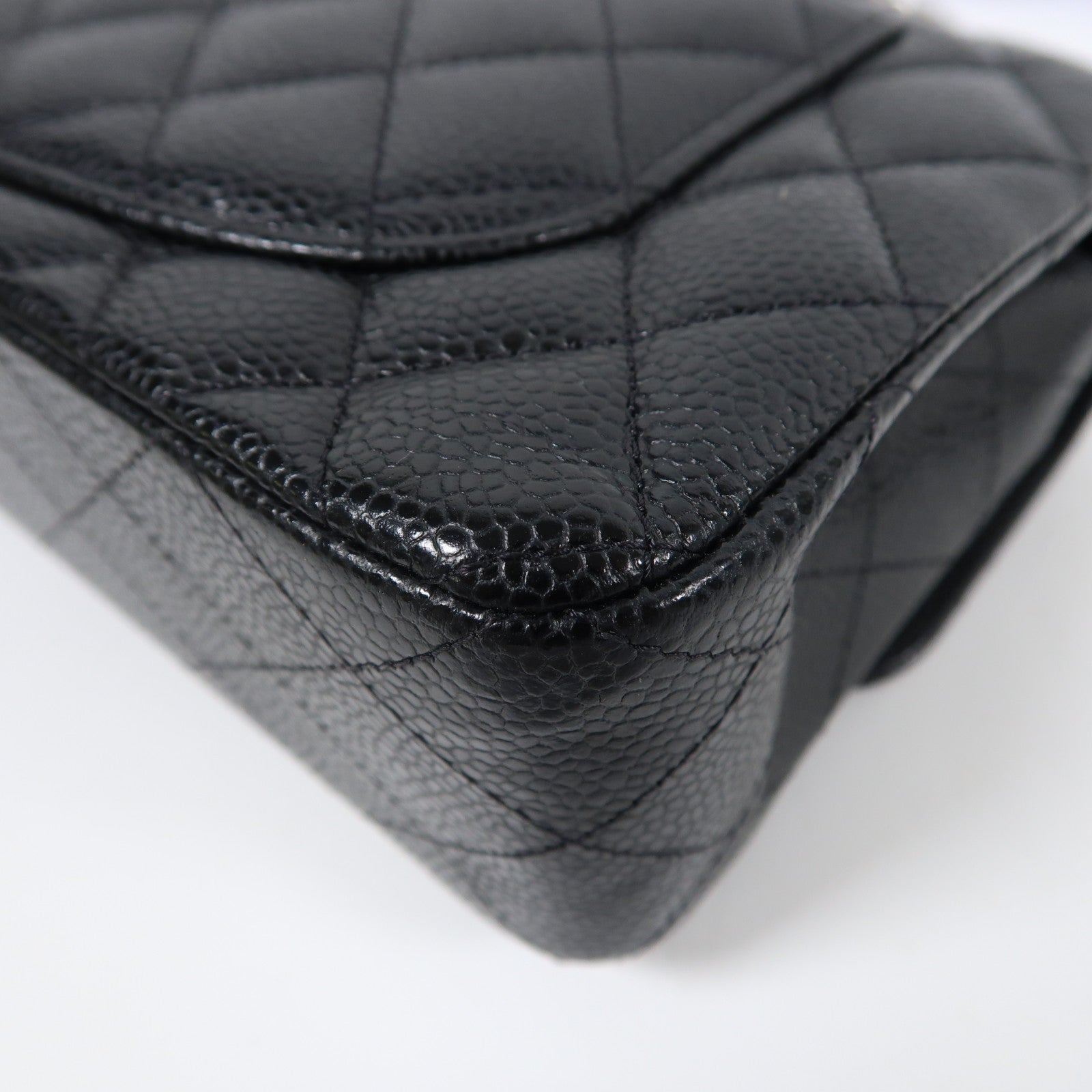 CHANEL 牛皮皮革Classic 23銀扣鏈帶肩背袋黑色