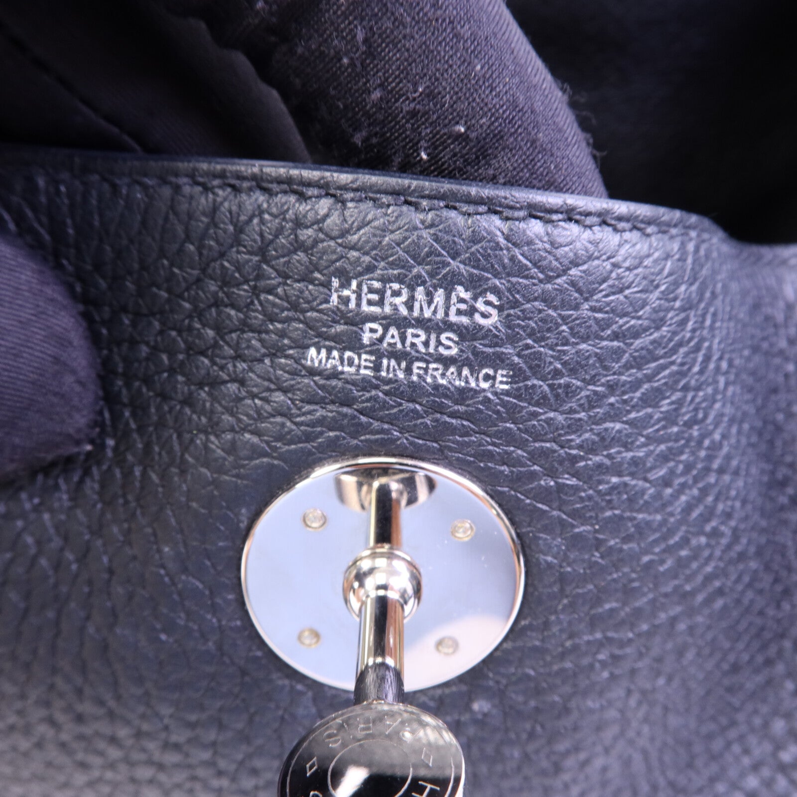 HERMES Clemence皮革Lindy 26手挽肩背兩用袋Noir