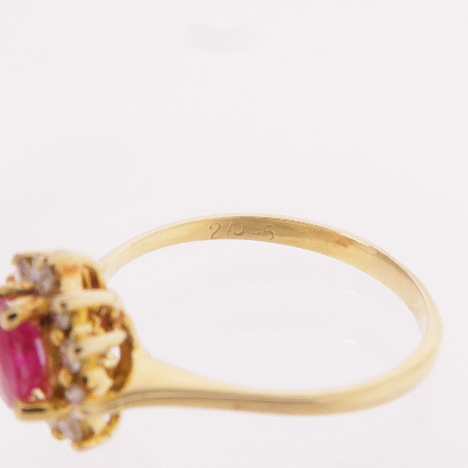 JEWELRY 18K黃金Ruby Diamond Ring紅寶石/鑽石戒指US#6.25