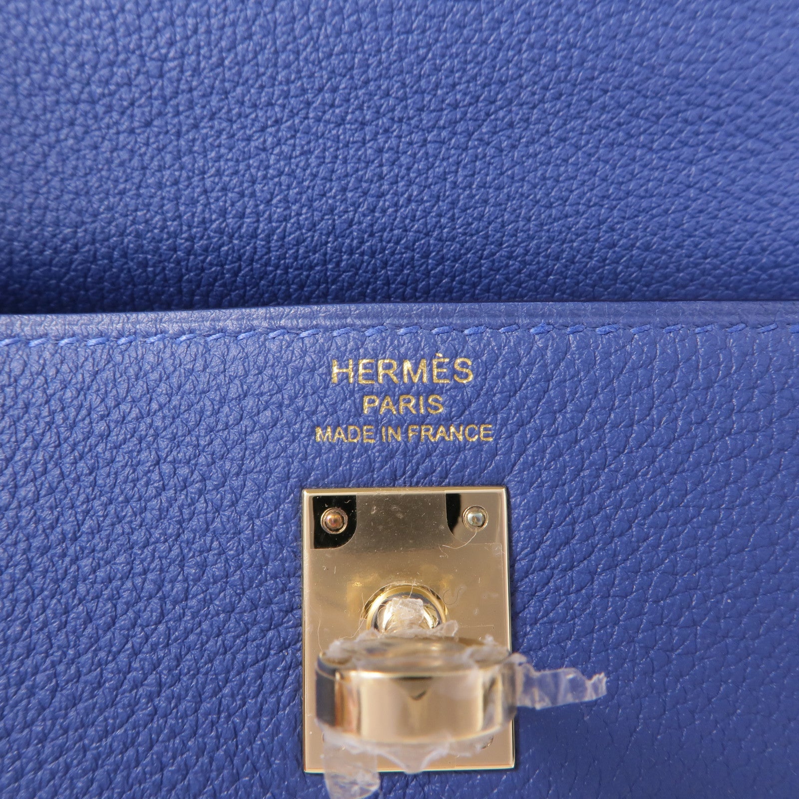 HERMES Togo皮革Kelly II 25金扣手挽肩背兩用袋Bleu Tie