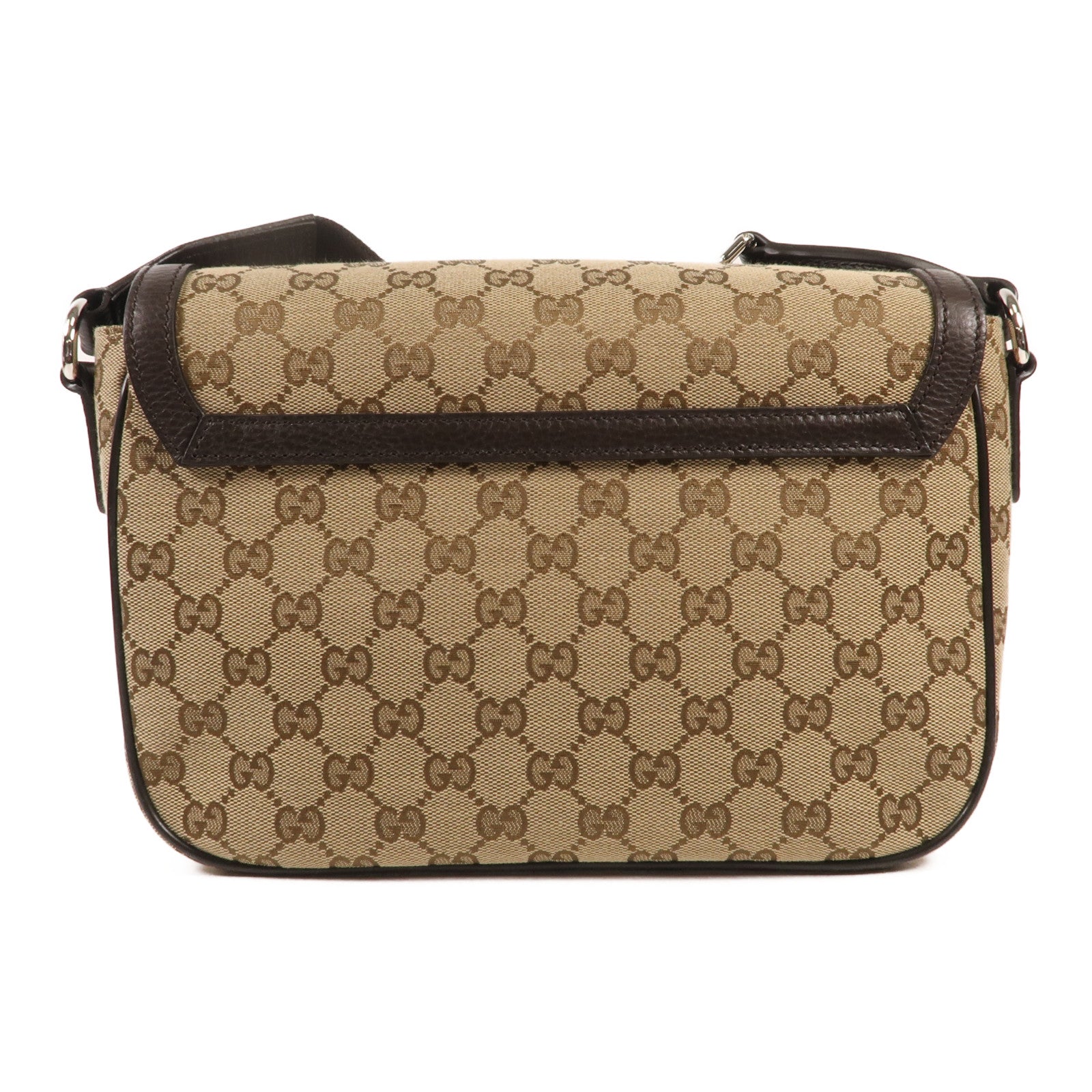 GUCCI 塗層帆布Shoulder Bag銀扣肩背袋