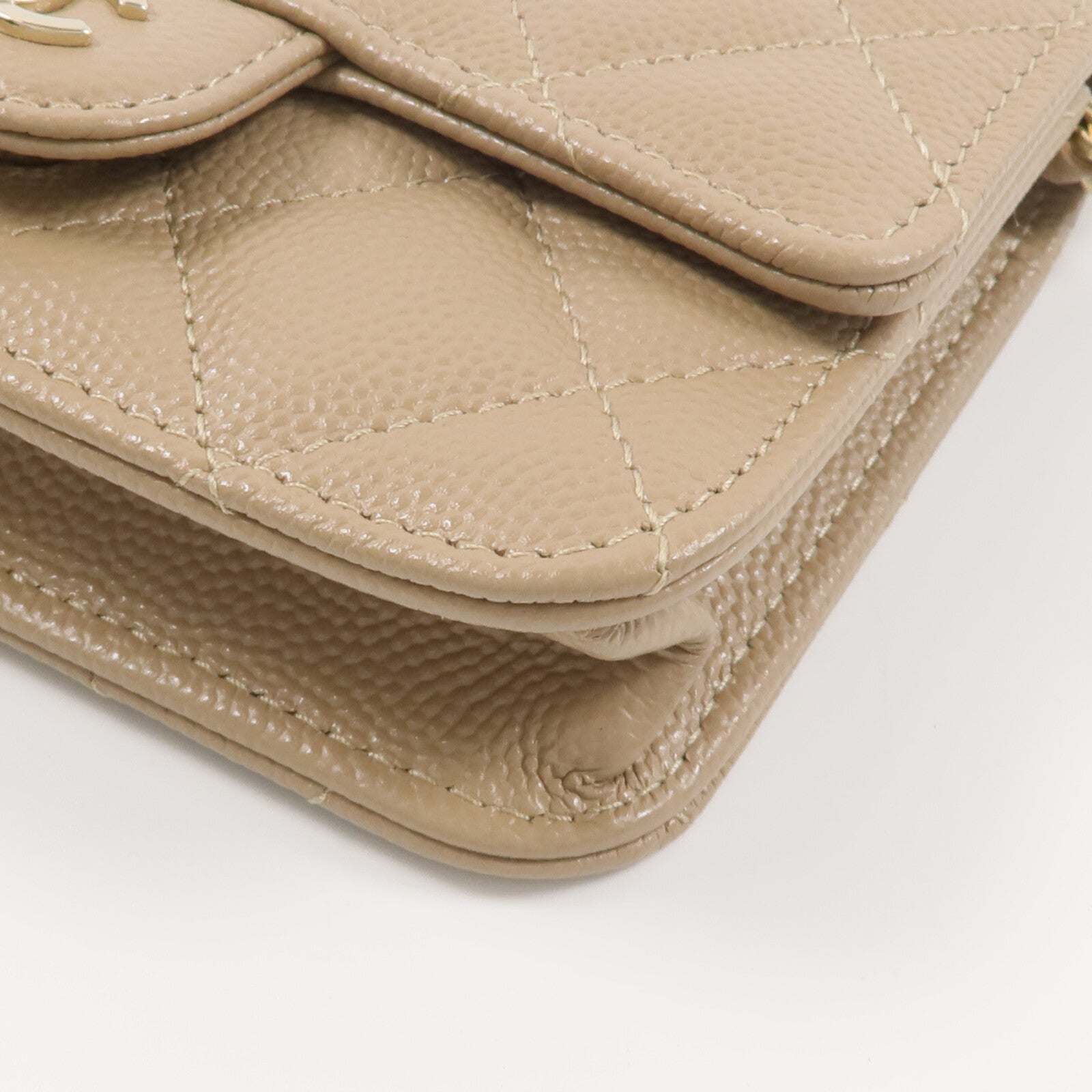 CHANEL 牛皮皮革Classic Mini Wallet On Chain鏈帶肩背袋