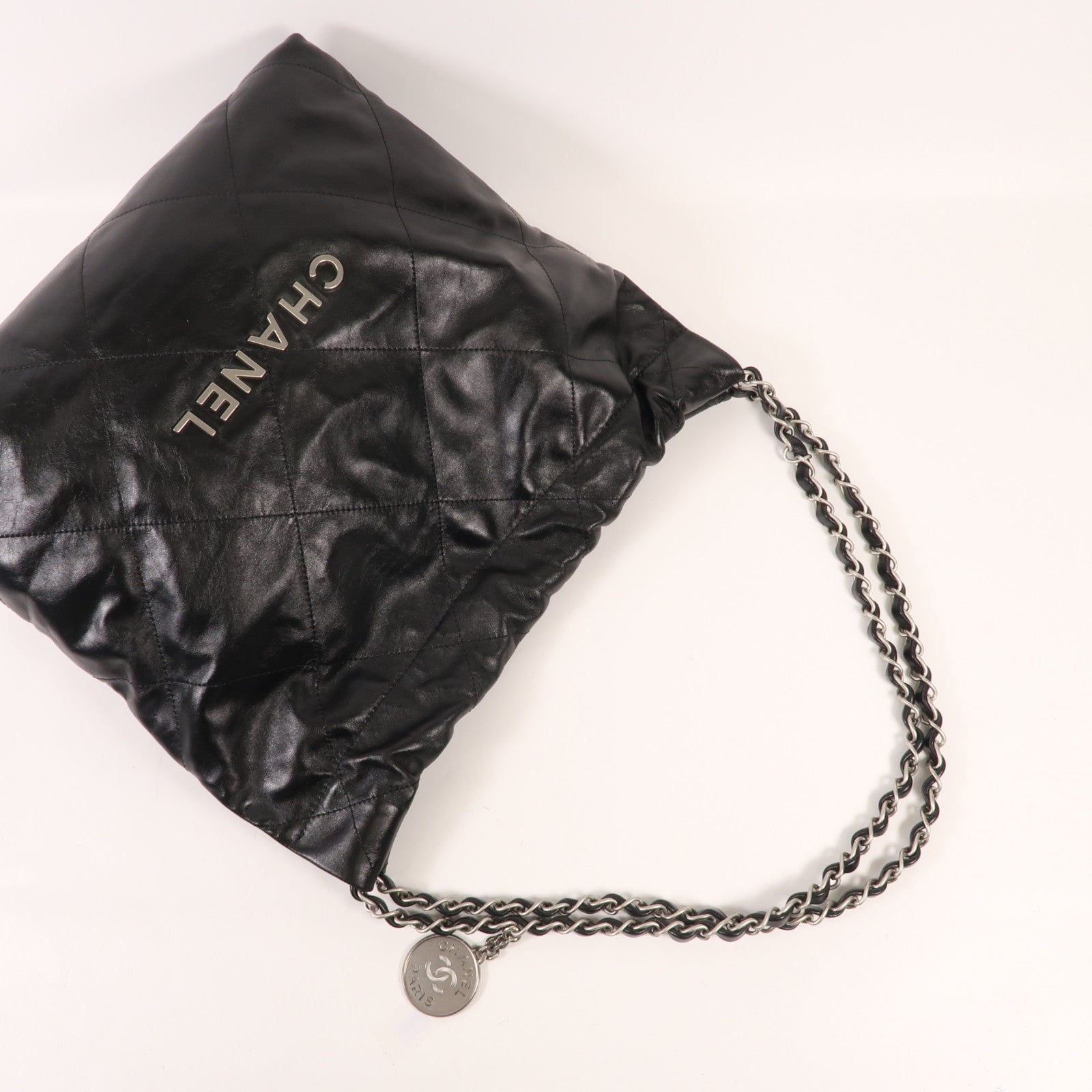 CHANEL 牛皮皮革Chanel 22 Small銀扣鏈帶肩背袋