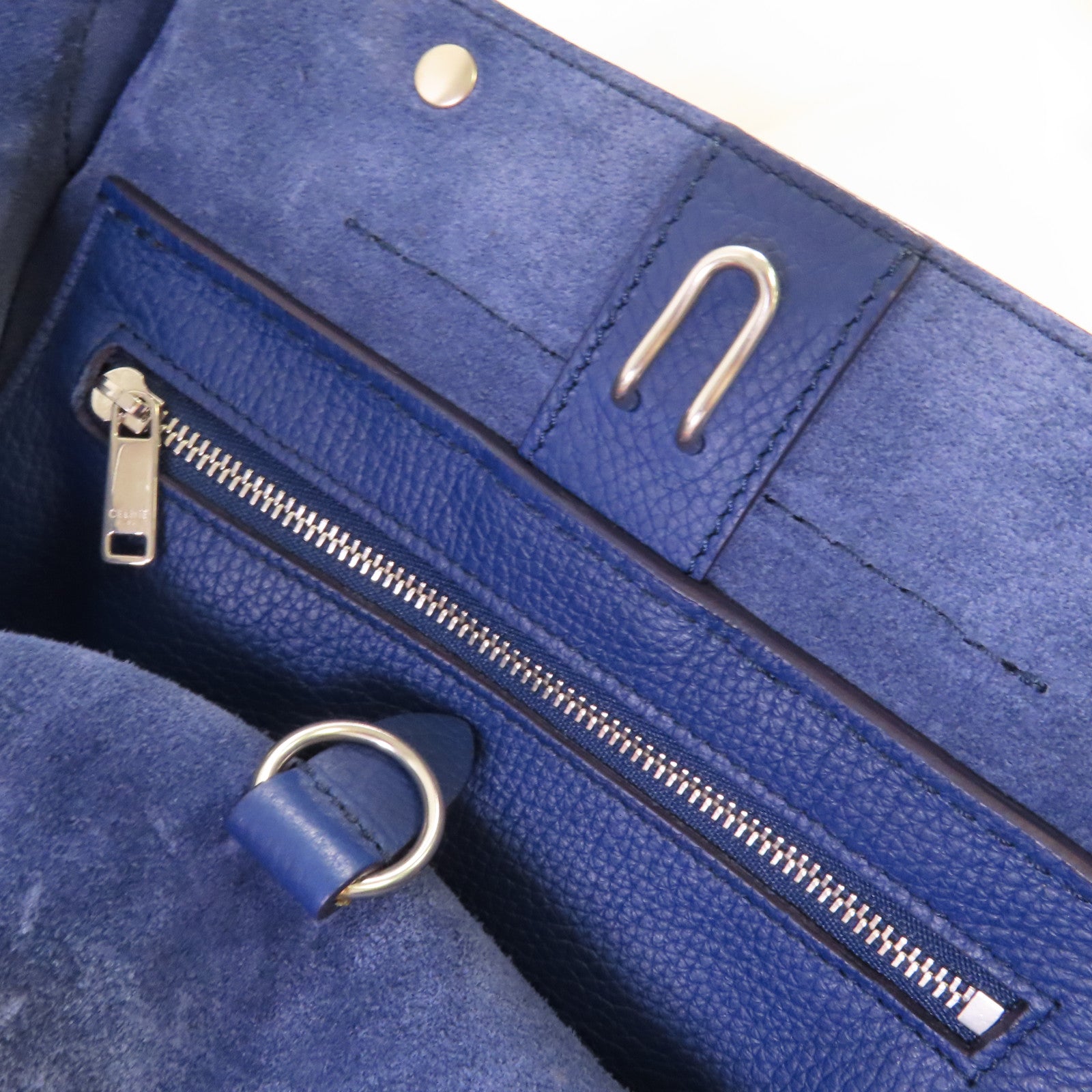 CELINE 【激減優惠】牛皮皮革Small Big Bag With Long Strap銀扣手挽肩背兩用袋藍色