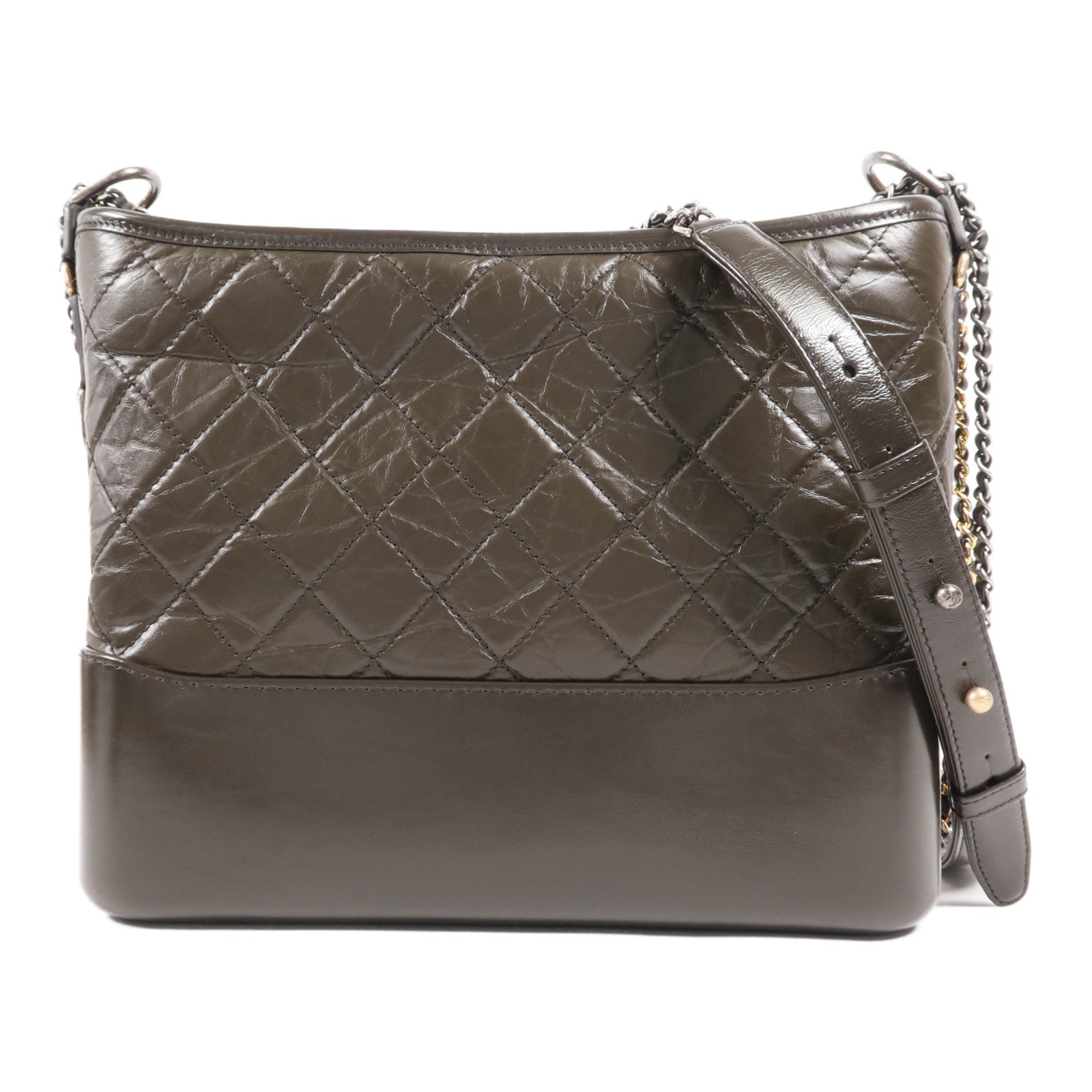 CHANEL 牛皮皮革Gabrielle Medium鏈帶肩背袋